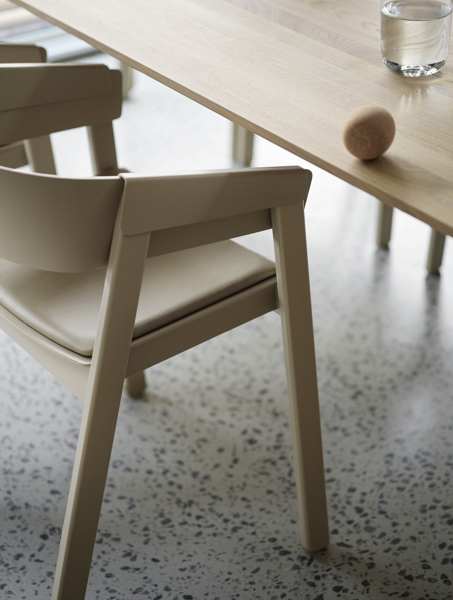 70/70 Oak Veneer Table with White Base