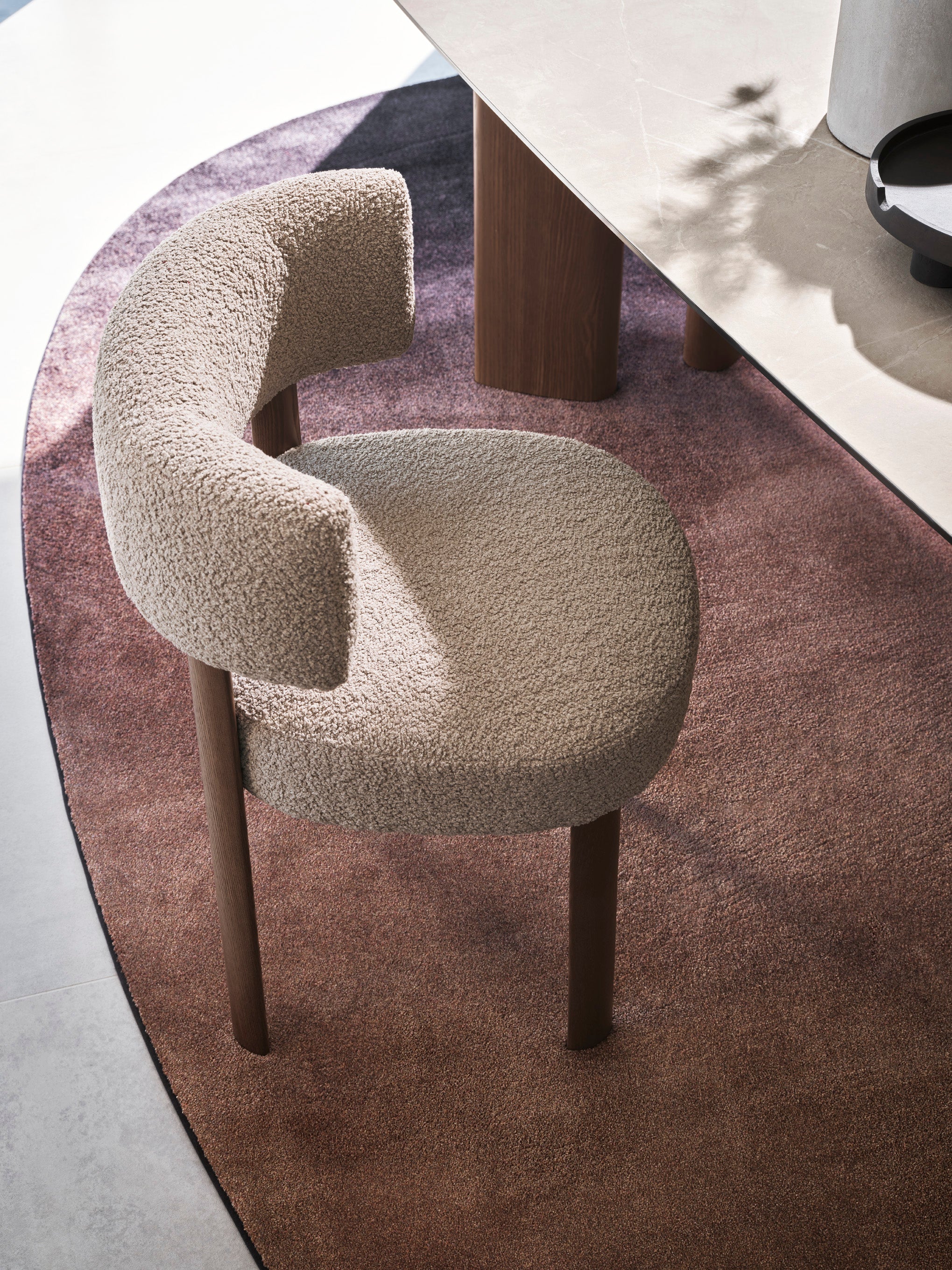 Upholstered GLEN Chair with Wooden Base