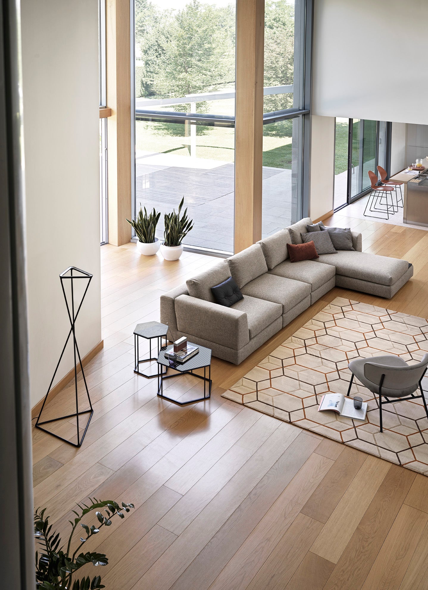 Left-sided LAYLA upholstered corner sofa