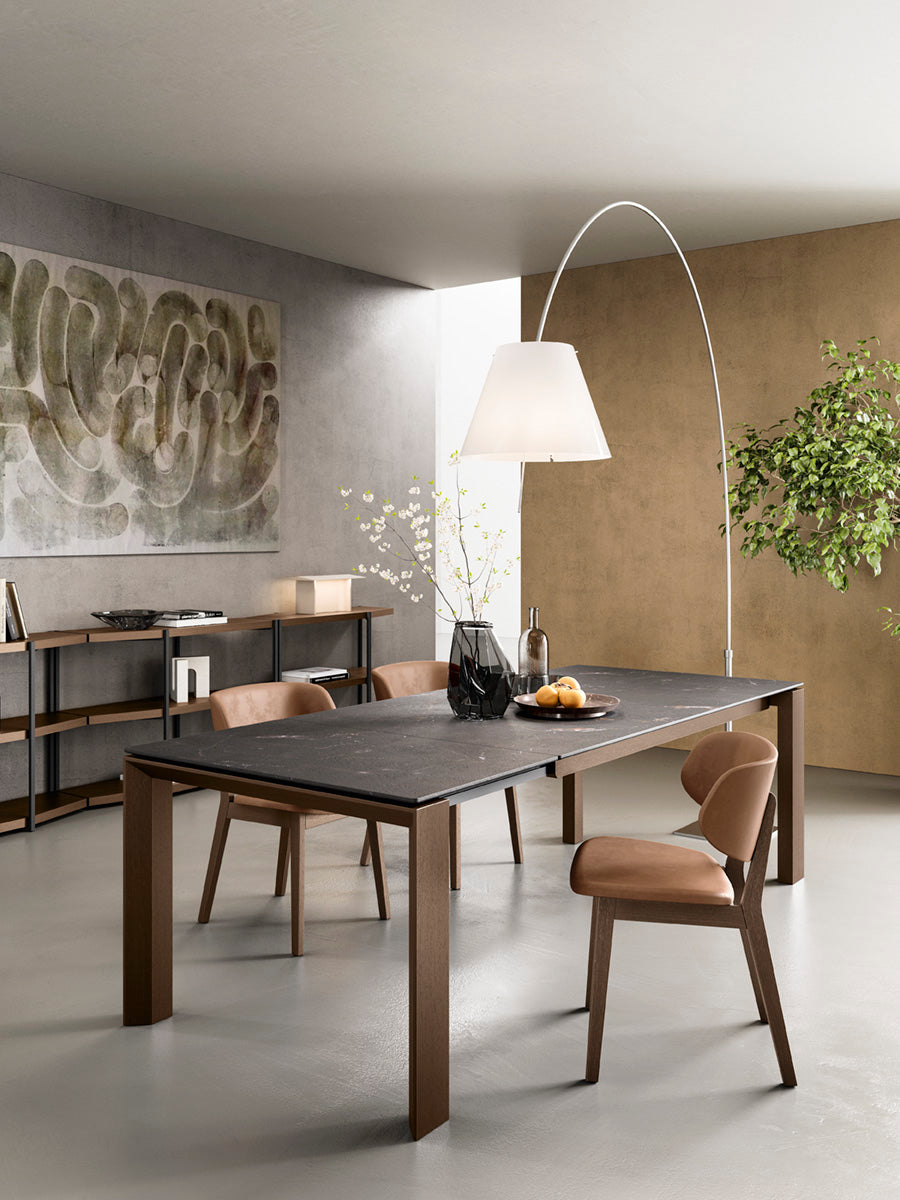 CLAIRE Chair brown with black wooden base