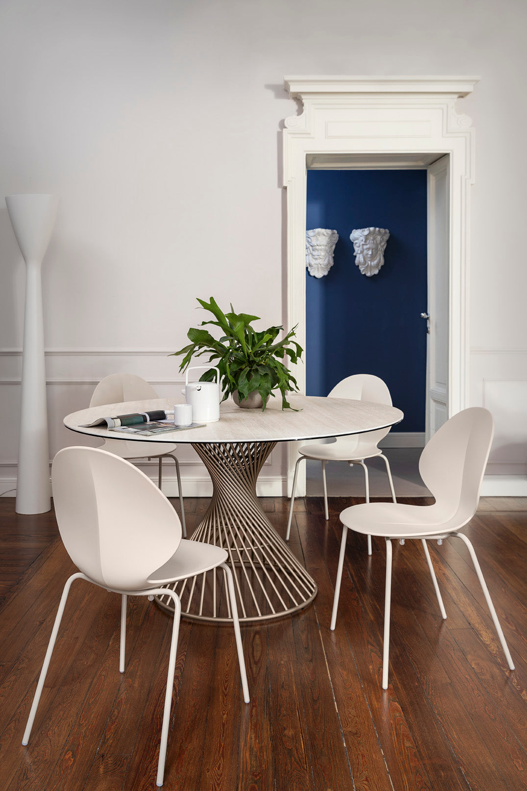 Round Table VORTEX with Cream Top and Brown Base