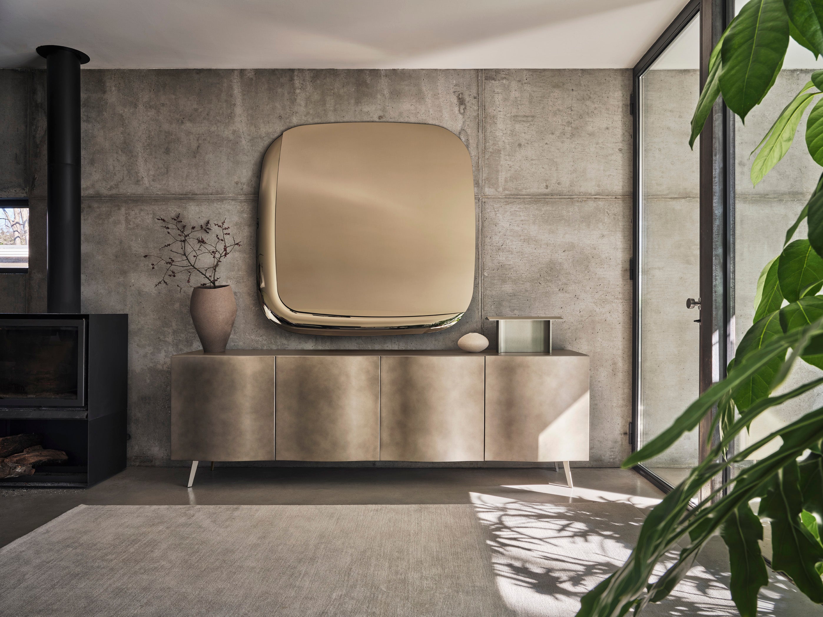 Colette Mirror Brown Glass
