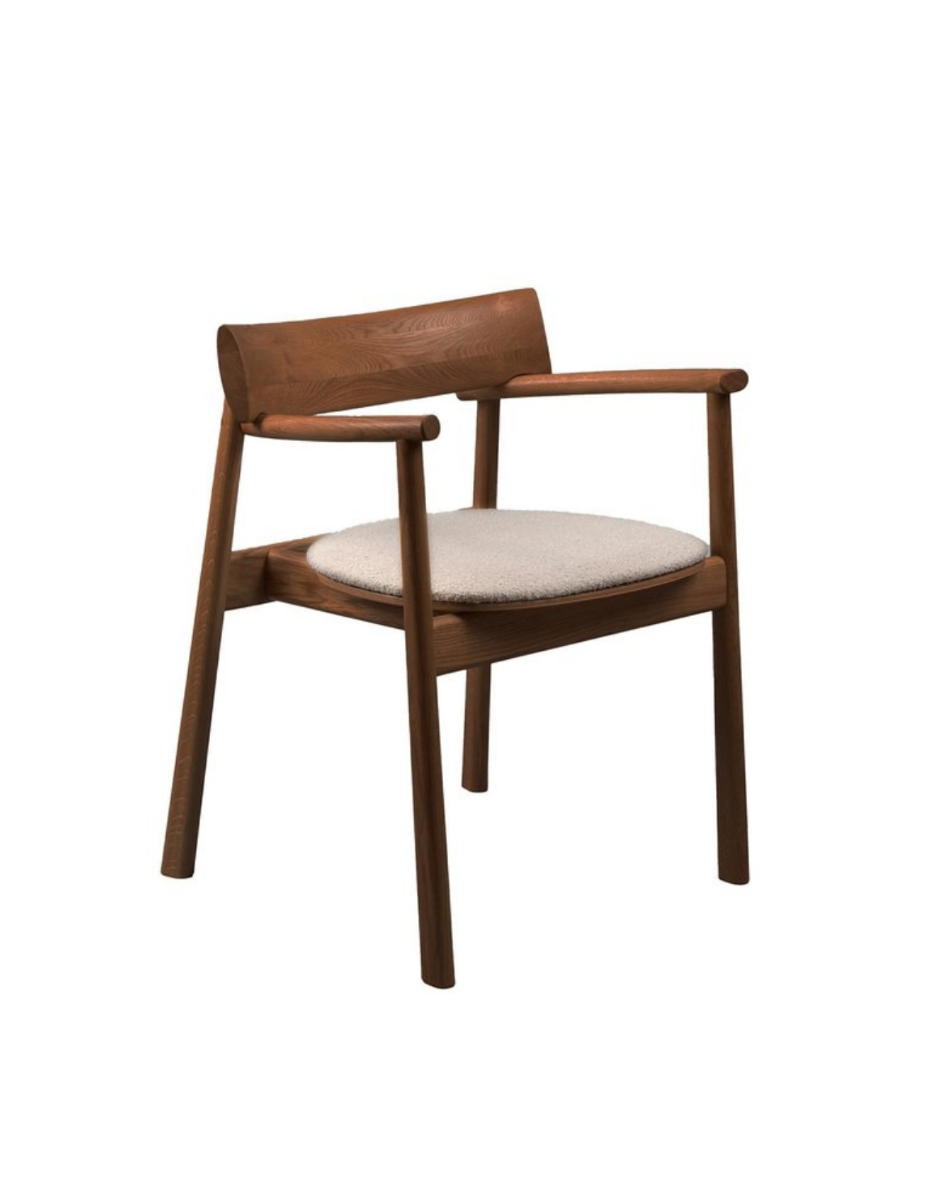 ELIPSA SOFT Chair in Oak Wood and Sandy Boucle