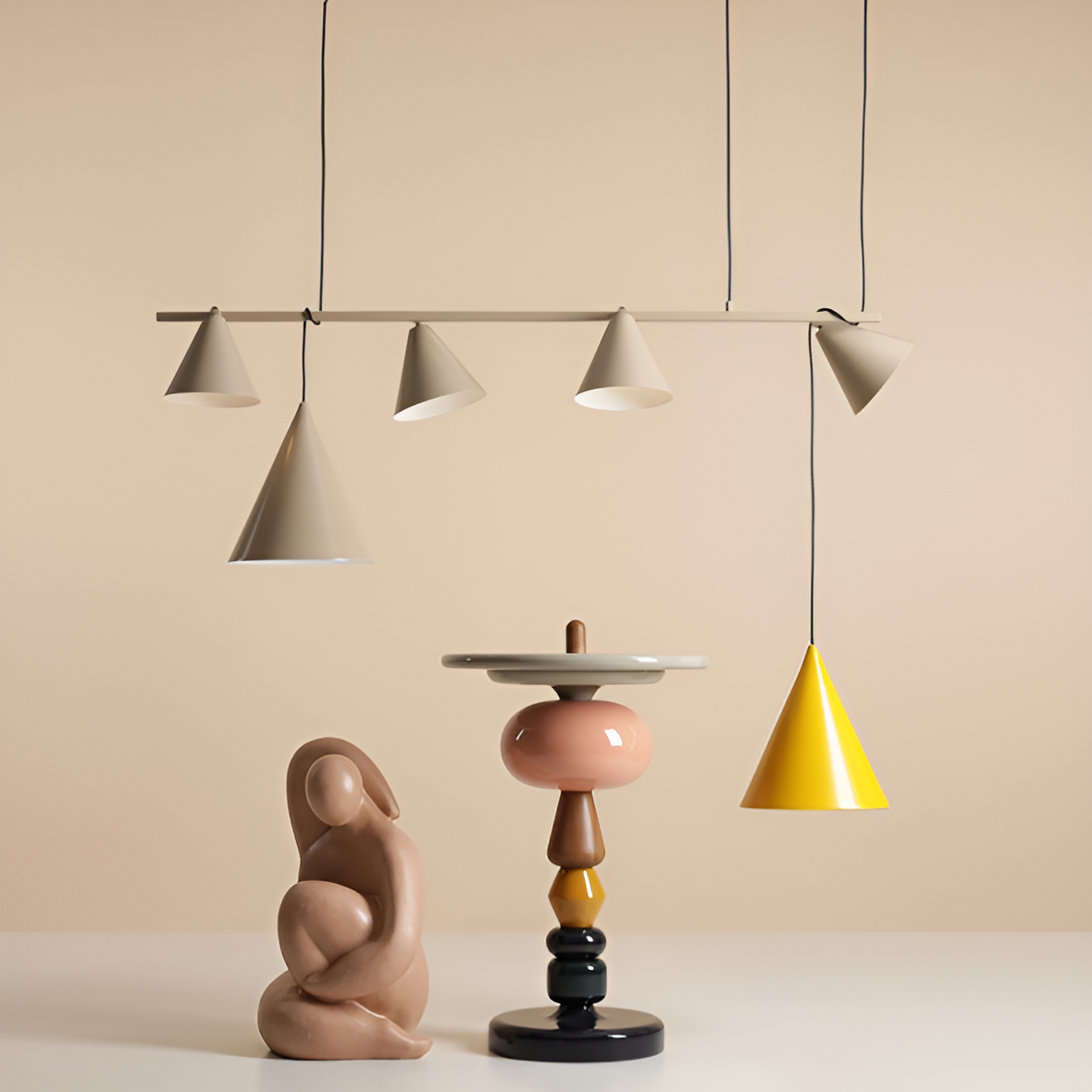 Hanging lamp forms quatro beige