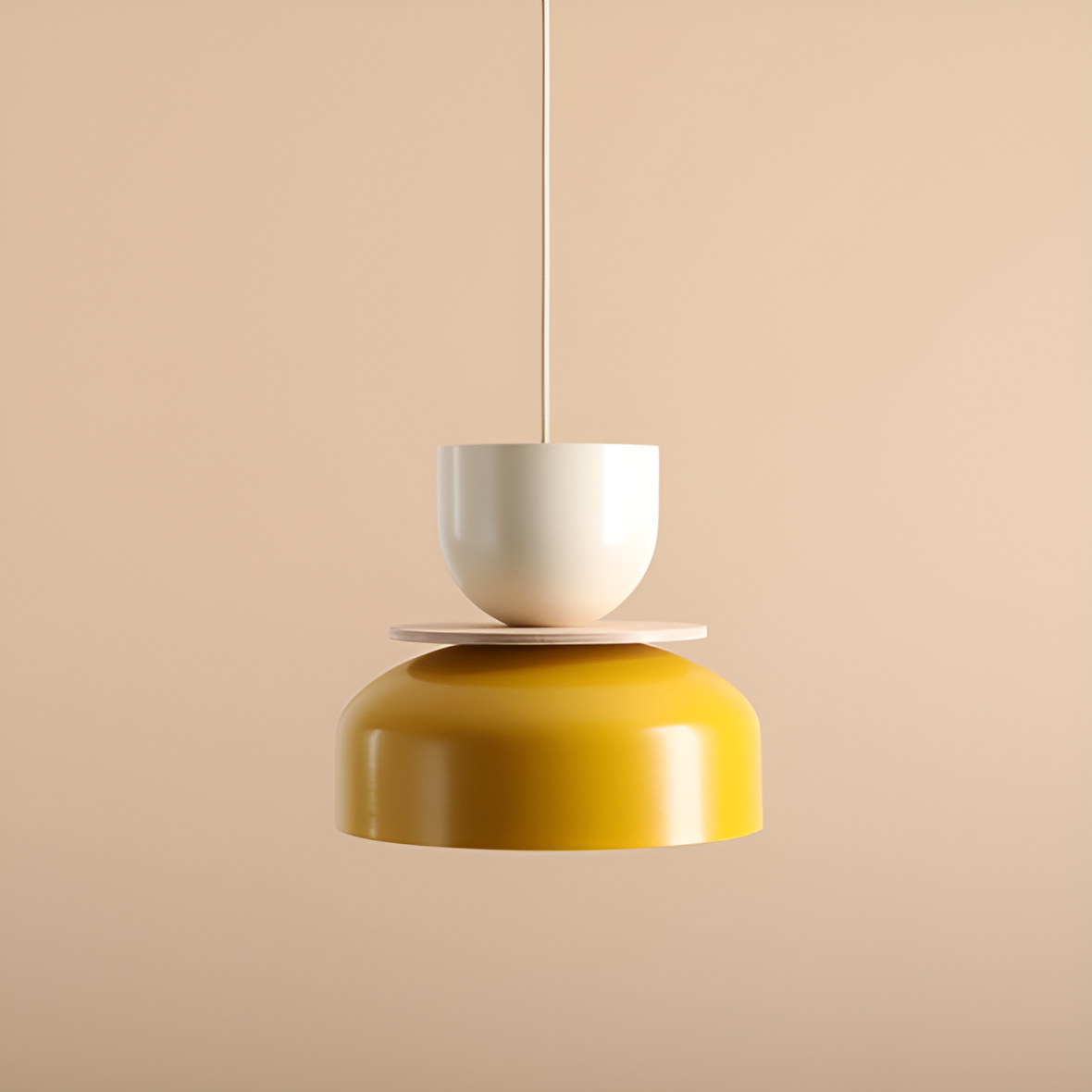 UTO Pendelleuchte creme mit gelb
