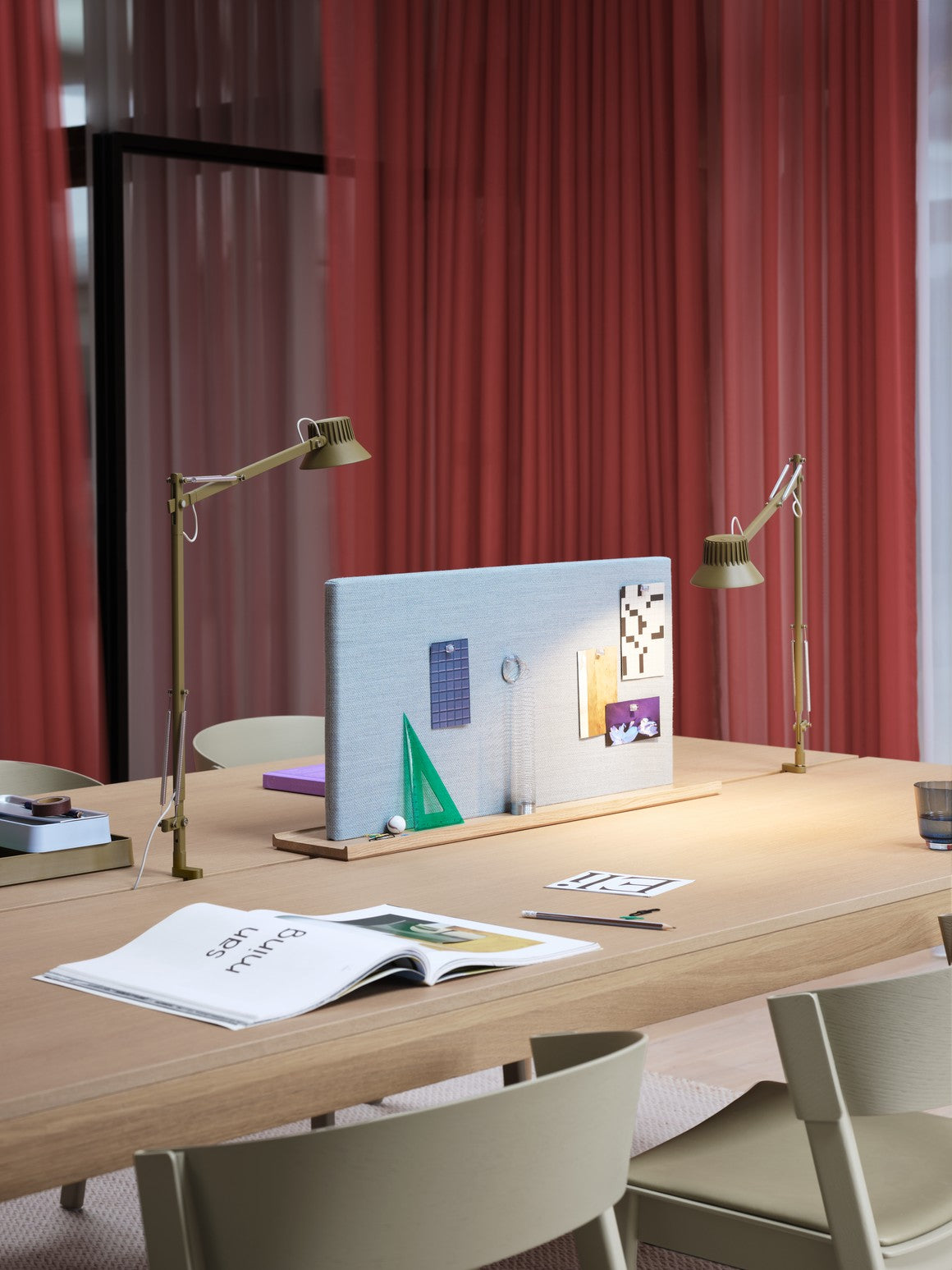 Adjustable desk lamp DEDICATE brown-green