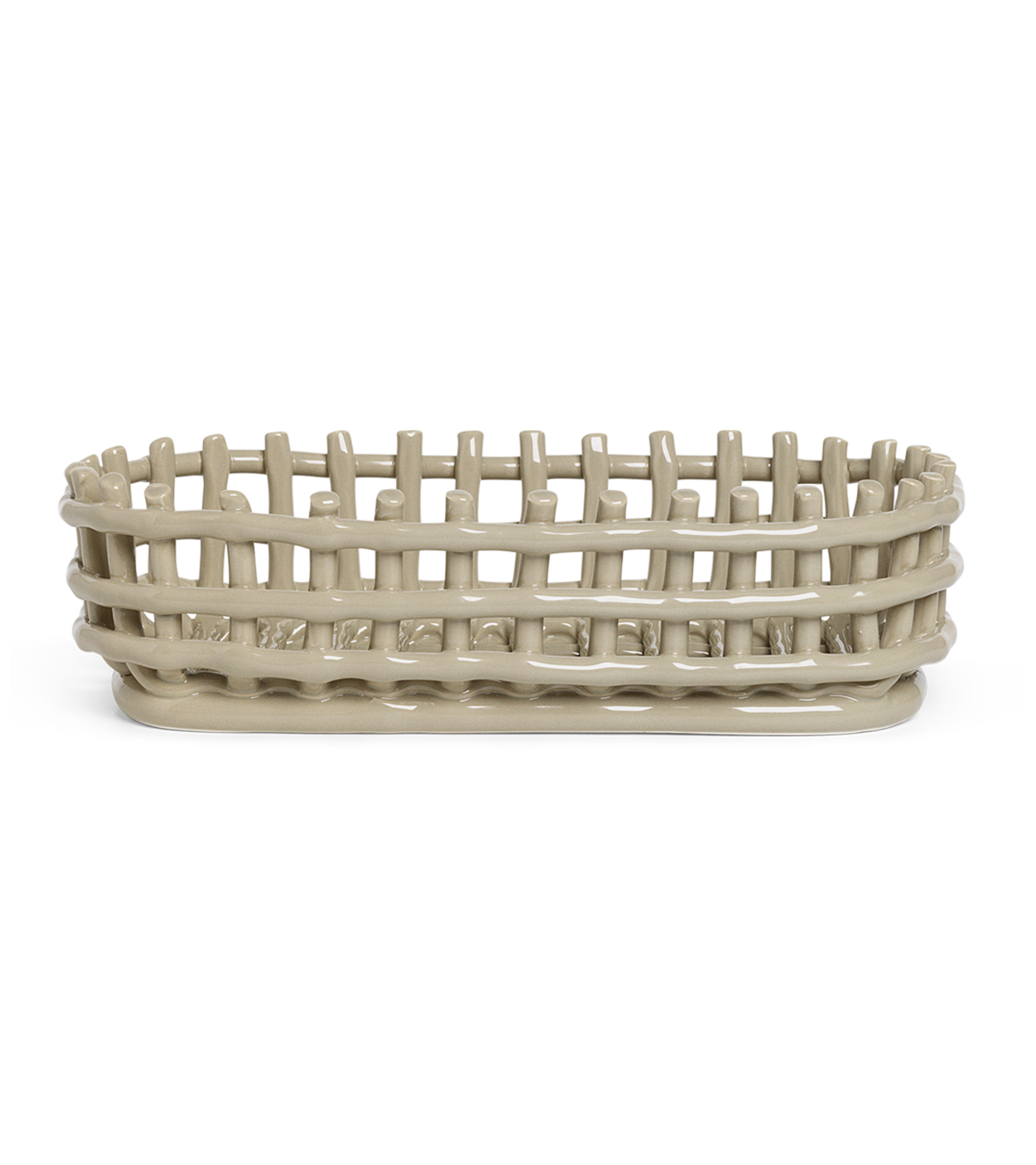 KERAMIKKORB OVAL beige