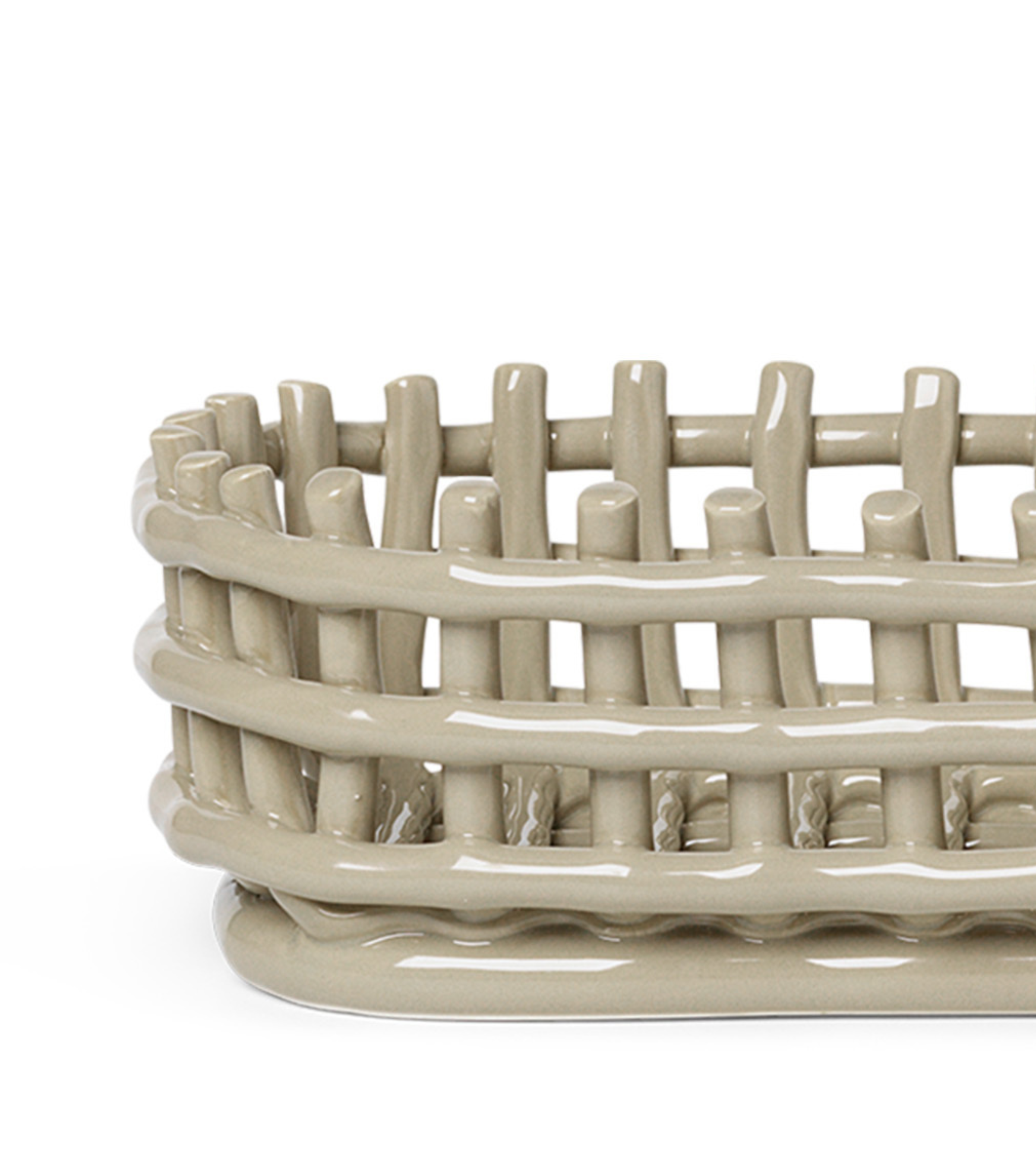 KERAMIKKORB OVAL beige