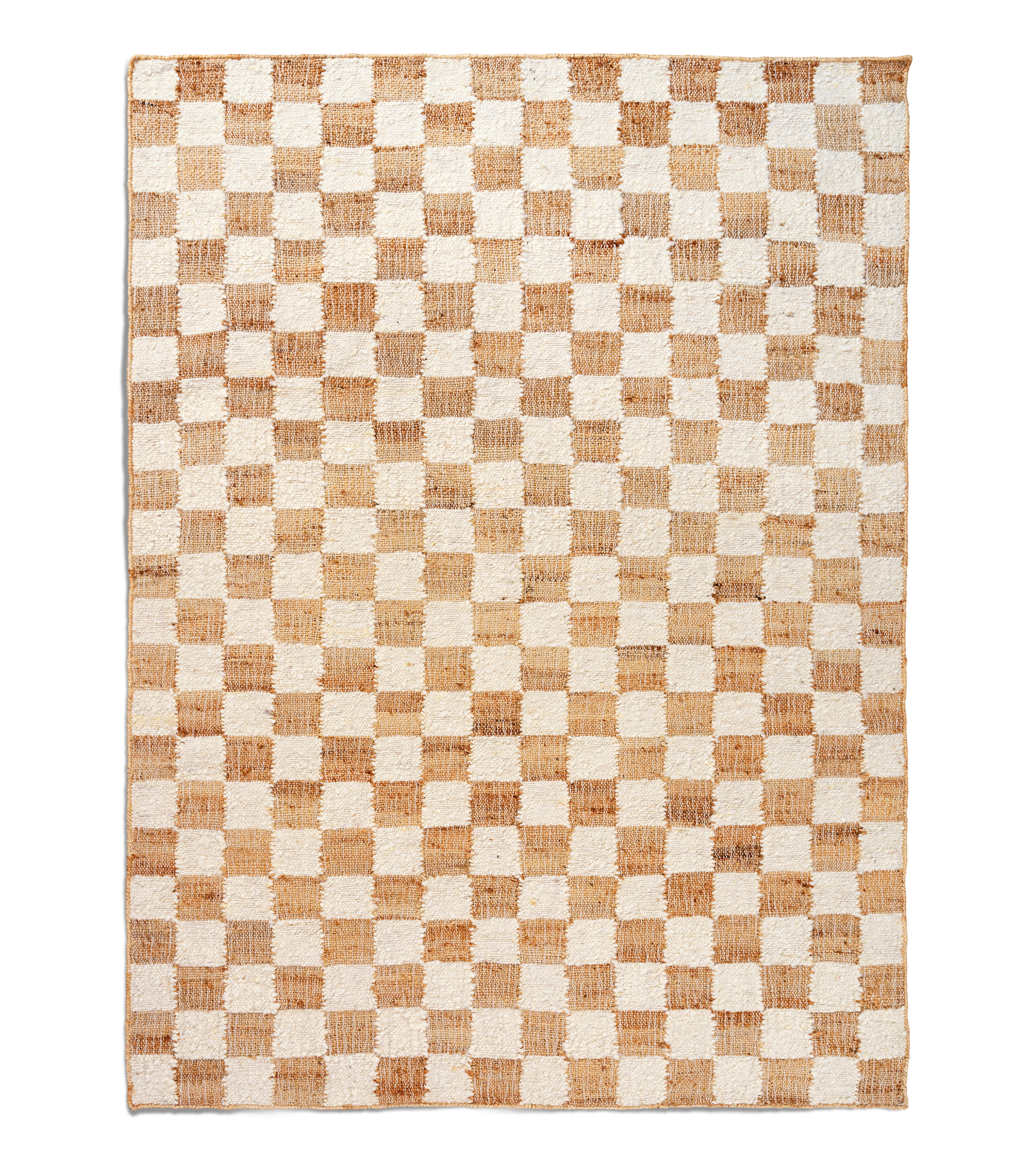 Woll-Jute-Teppich CHECK beige
