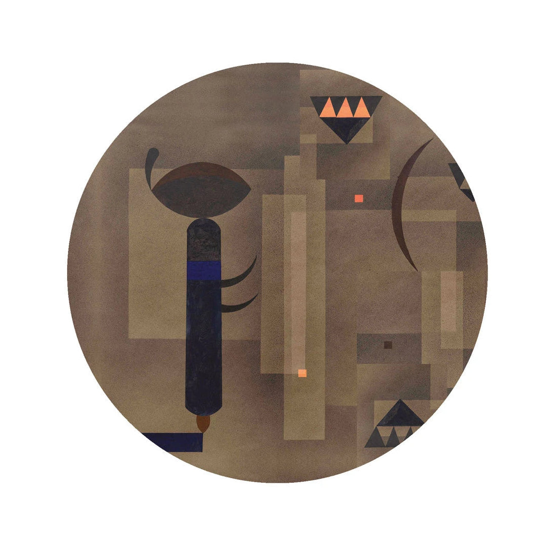 Wandbild in Kreisform DOTS - GLOOMY GEOMETRY braun