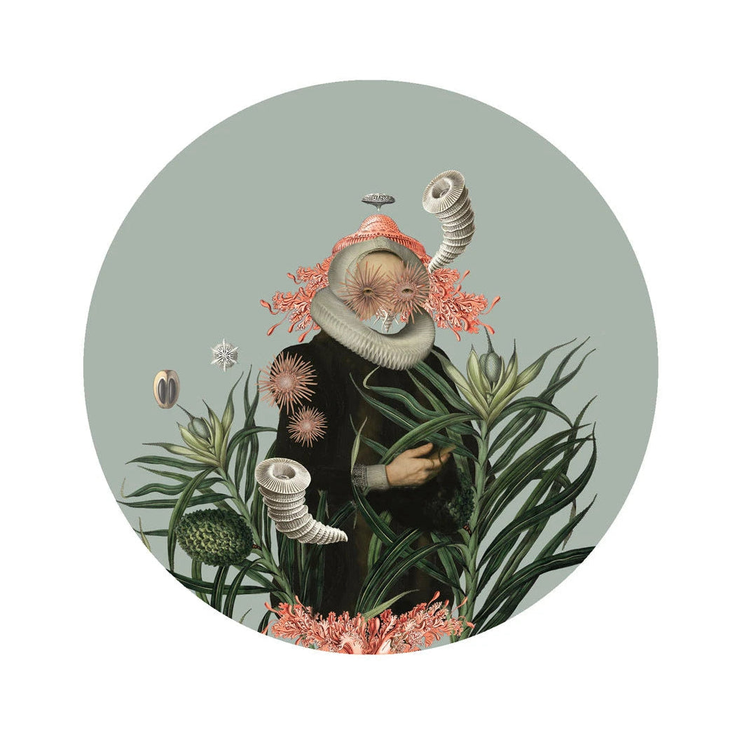 Wandbild in Kreisform DOTS - LADY MEDUSA blau