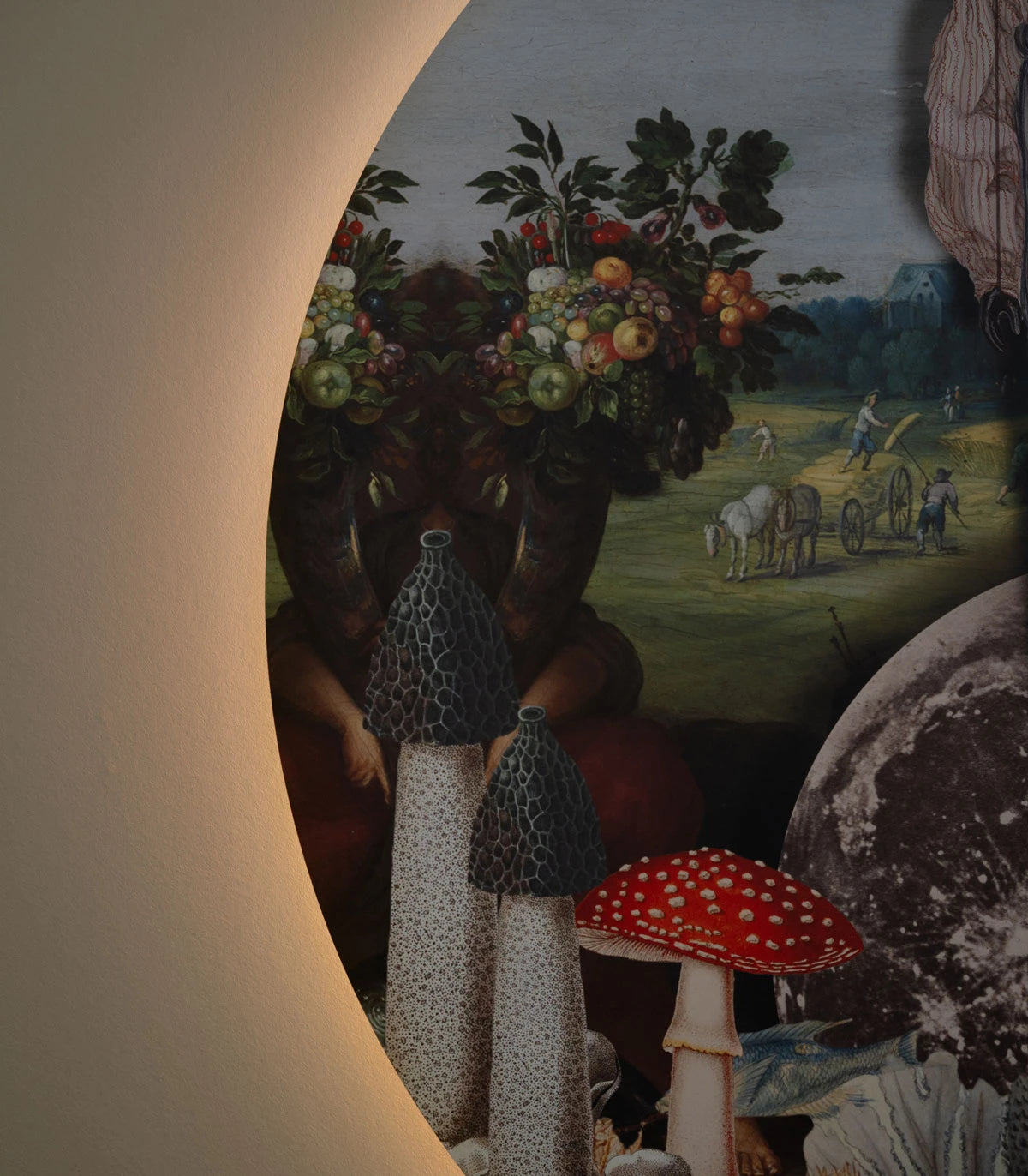 Wandleuchte DOTS LIGHTING - PUPPETS dunkelgrün mit Blau