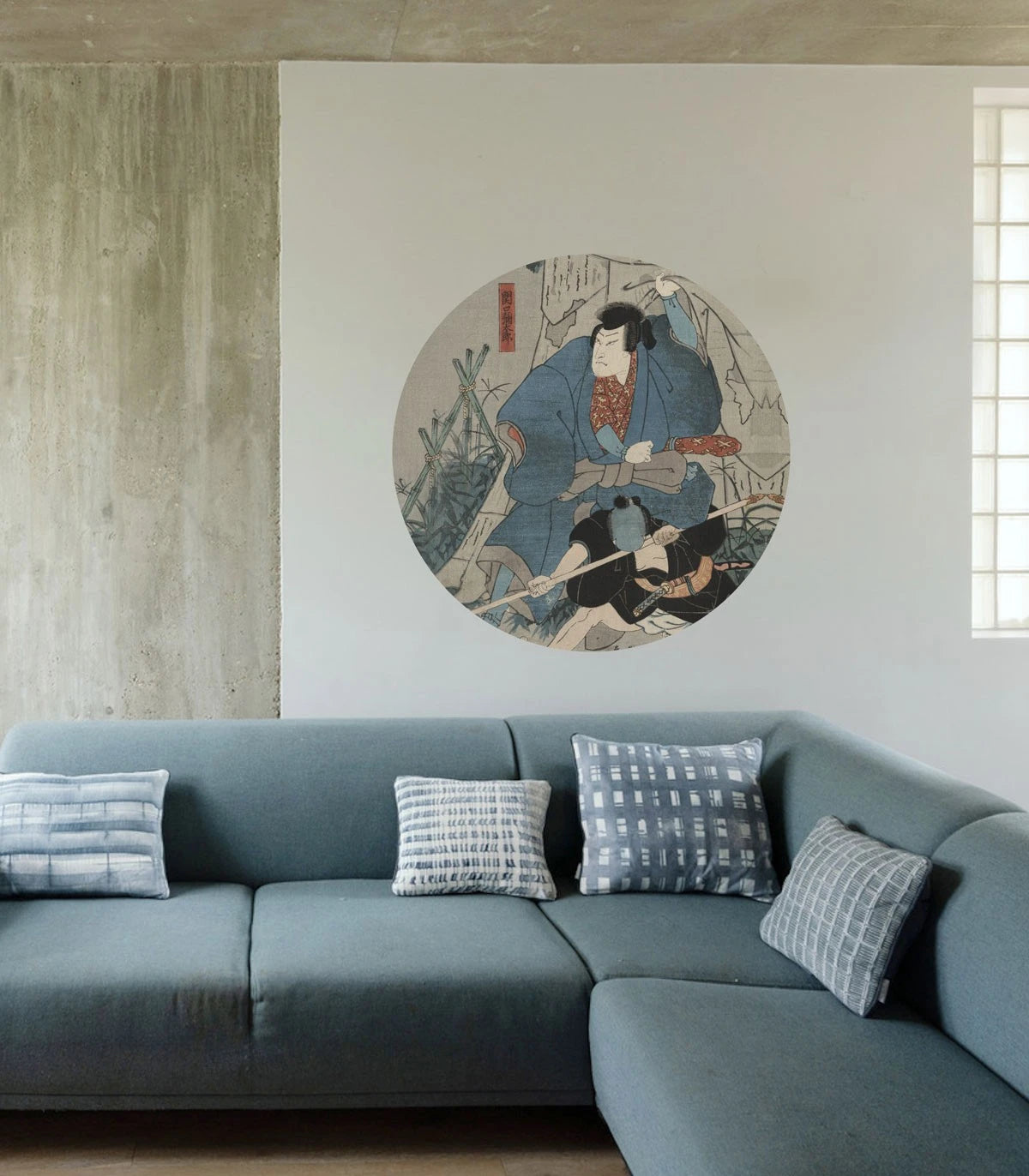 Wall lamp DOTS LIGHTING - SAMURAI SAGA beige with blue