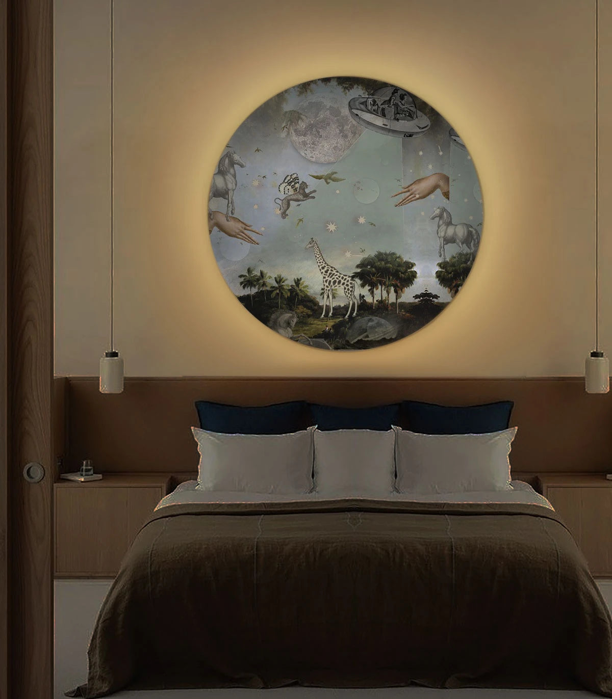 Wandleuchte DOTS LIGHTING - STARDUST SAFARI dunkelgrün mit Blau