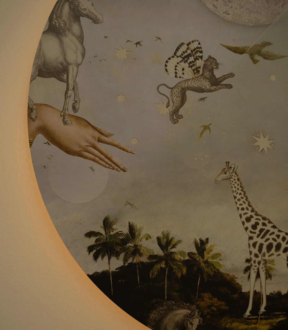 Wandleuchte DOTS LIGHTING - STARDUST SAFARI dunkelgrün mit Blau