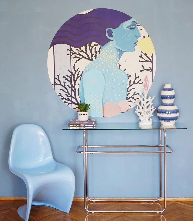 Circular Mural DOTS - SIREN COOL GIRL blue