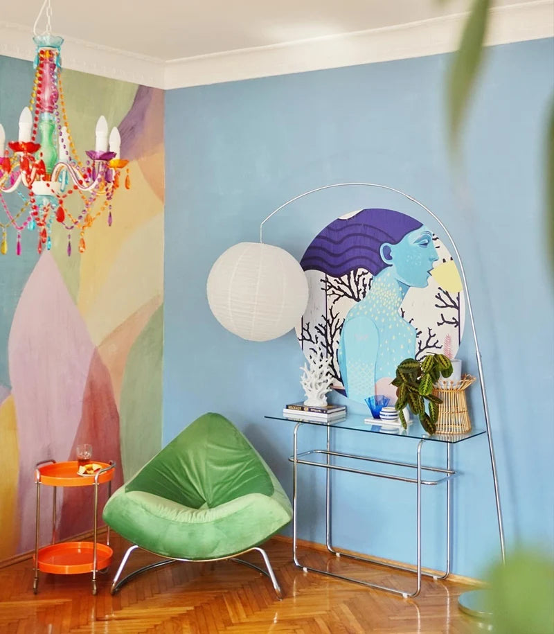 Circular Mural DOTS - SIREN COOL GIRL blue