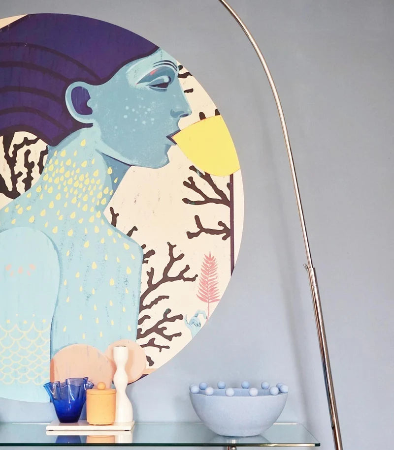 Circular Mural DOTS - SIREN COOL GIRL blue