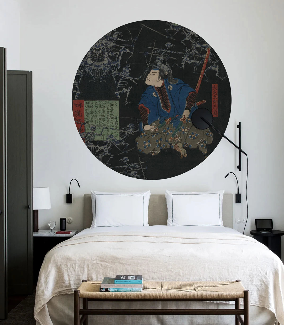 Mural w kształcie koła DOTS - THE UNDEAD BATTLE schwarz