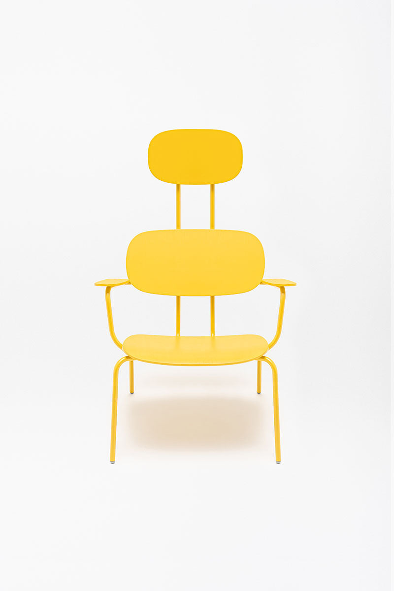 Fotel z zagłówkiem NEW SCHOOL LOUNGE ciemnoszara podstawa – .mdd