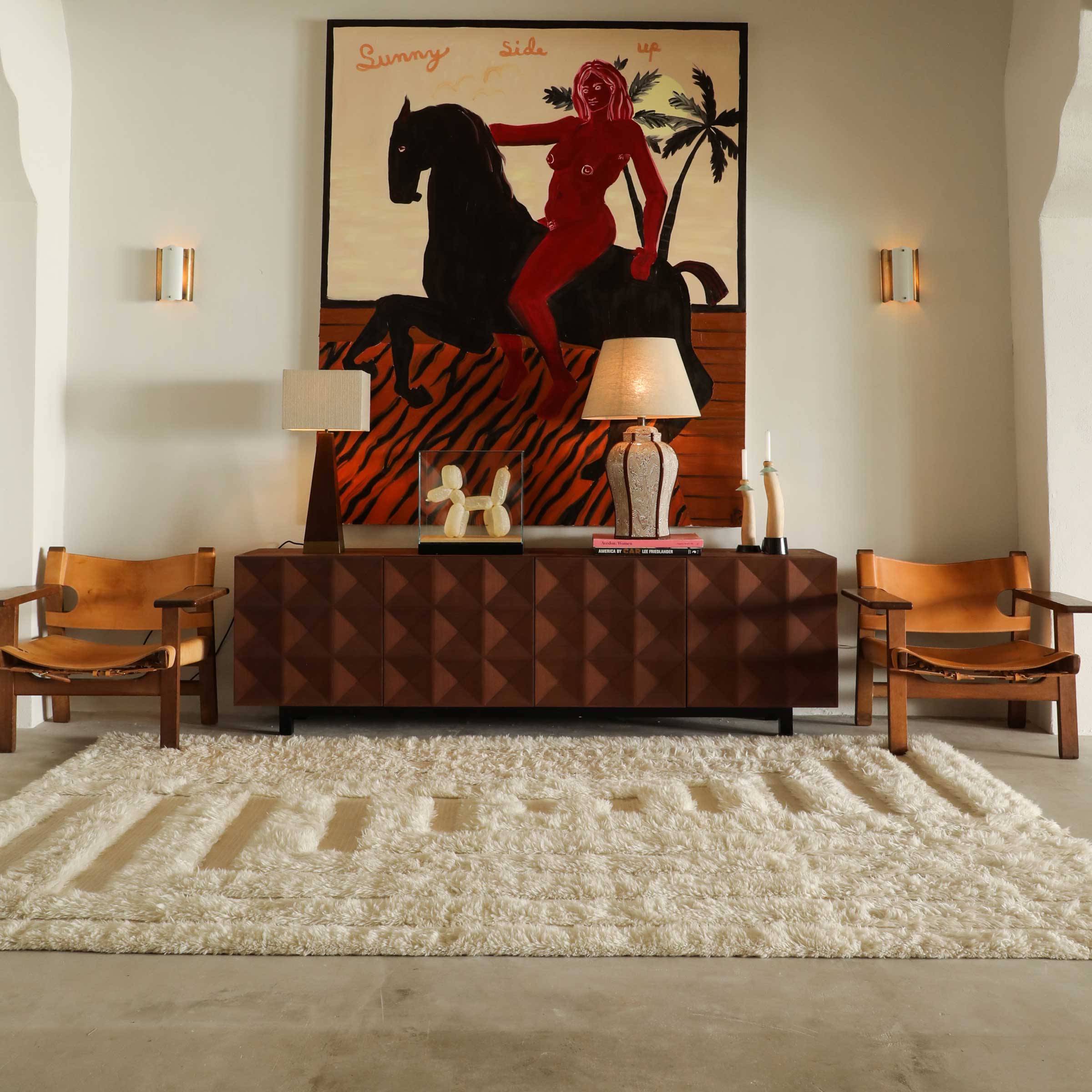 SHAGGY LABYRINTH rug white