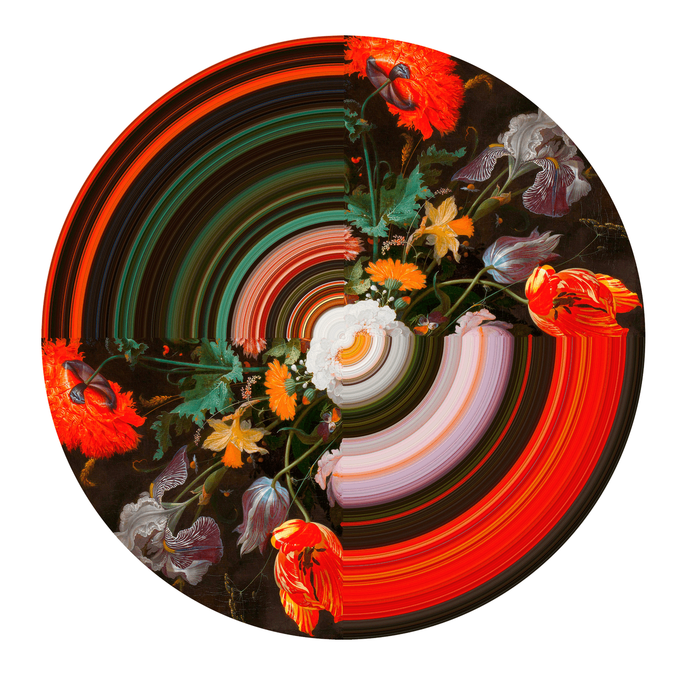 Dywan okrągły GLITCH czerwony Qeeboo Eye on Design