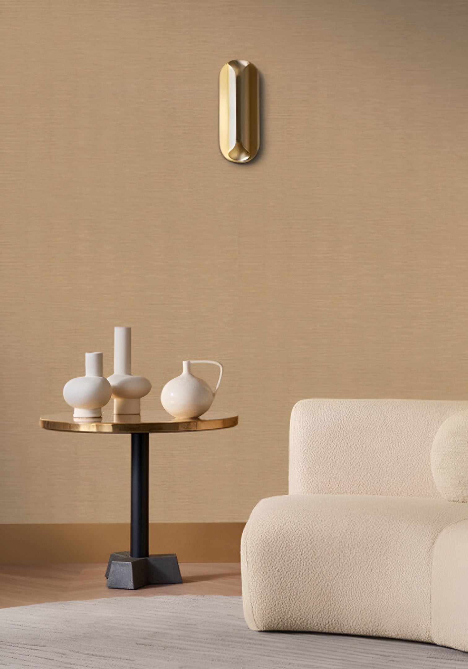 Metallic Textured Wallpaper in Stripes PLATINUM Ivory