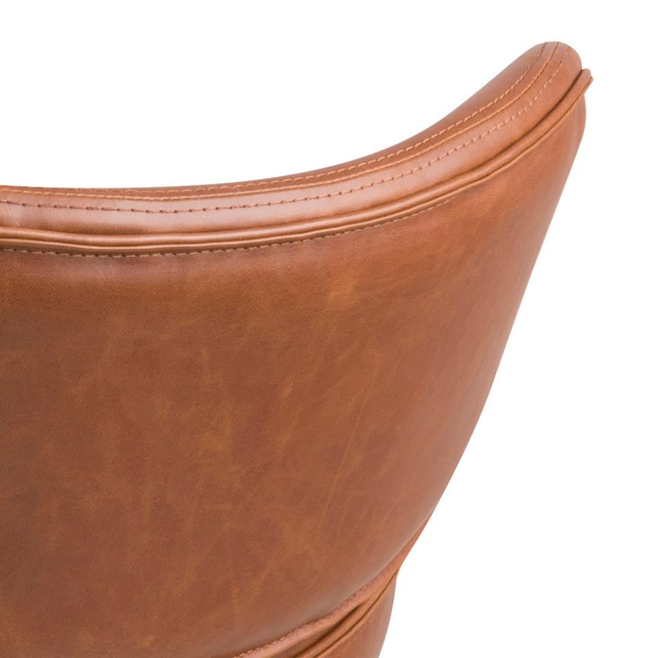 CAZAR Armchair Ecoskóra Brandy with a black base
