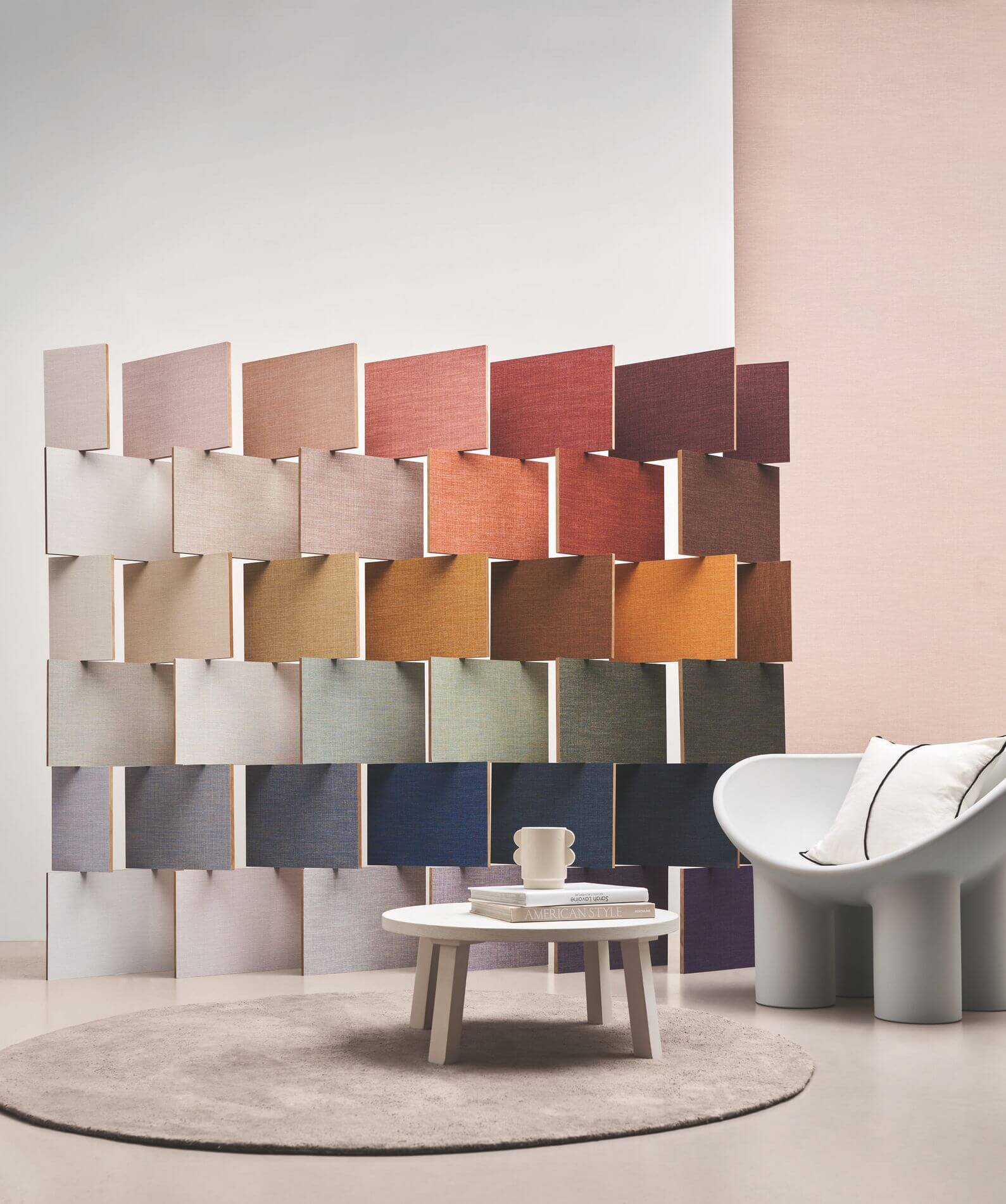 Structural wallpaper resembling linen canvas SHINOK - Beige GRES