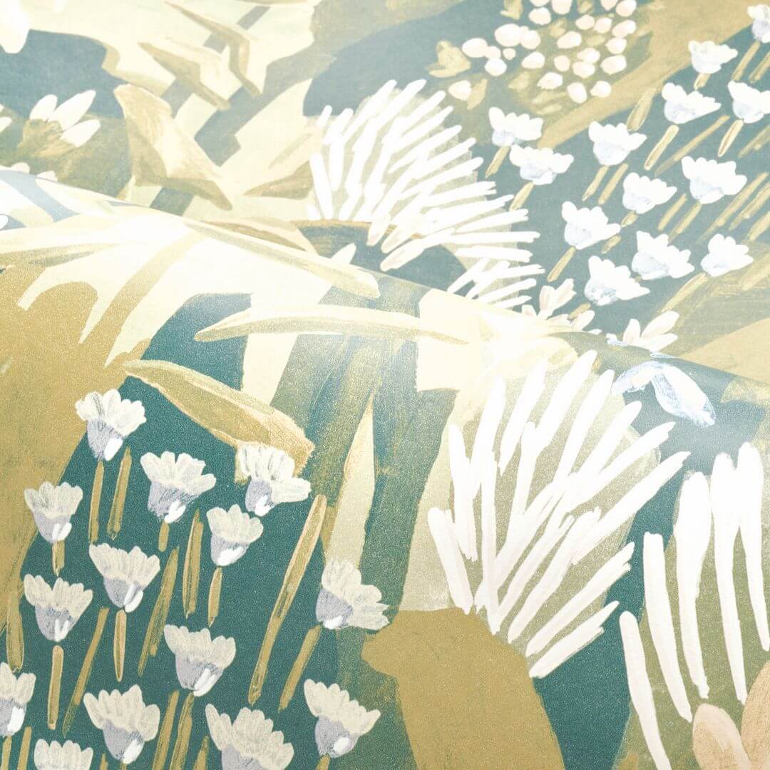 Vlies-Tapete mit Pflanzenmotiv ERICA - SALBEI/LILA grau-grün