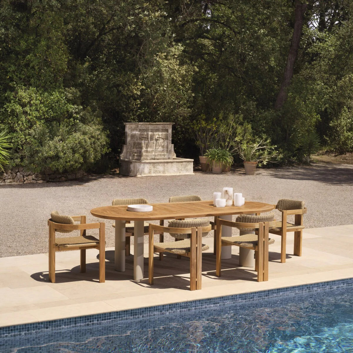 Outdoor chair DONATO teak wood with weaving