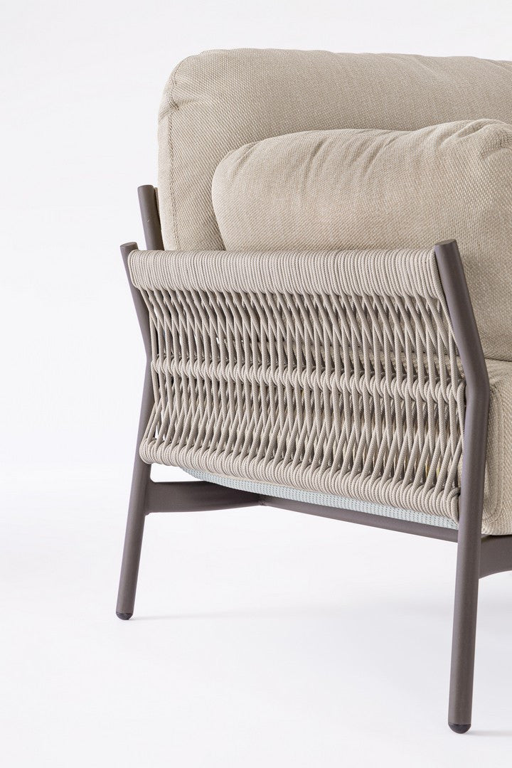 PARDIS Beige Outdoor Armchair with Brown Base