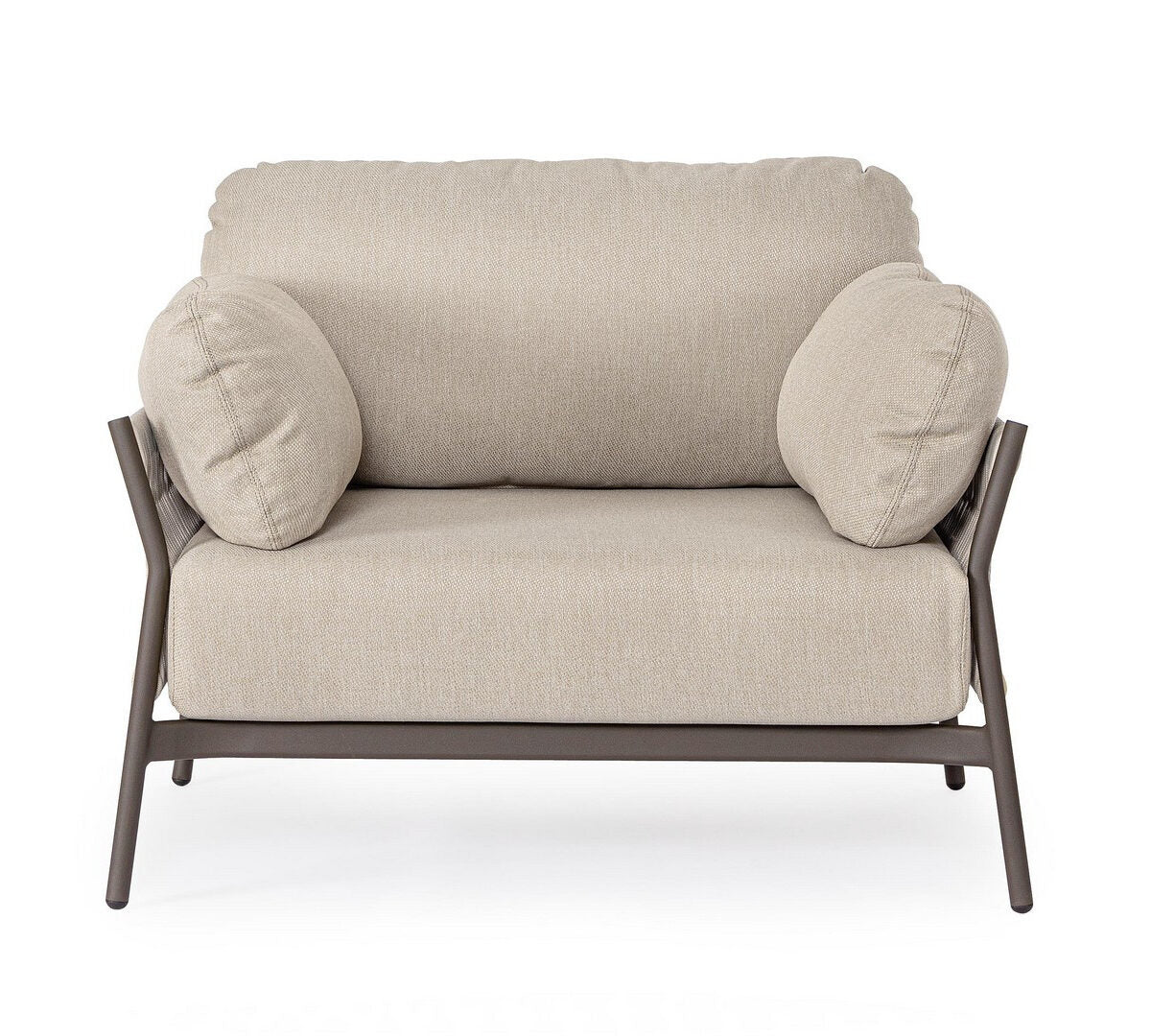 PARDIS Beige Outdoor Armchair with Brown Base