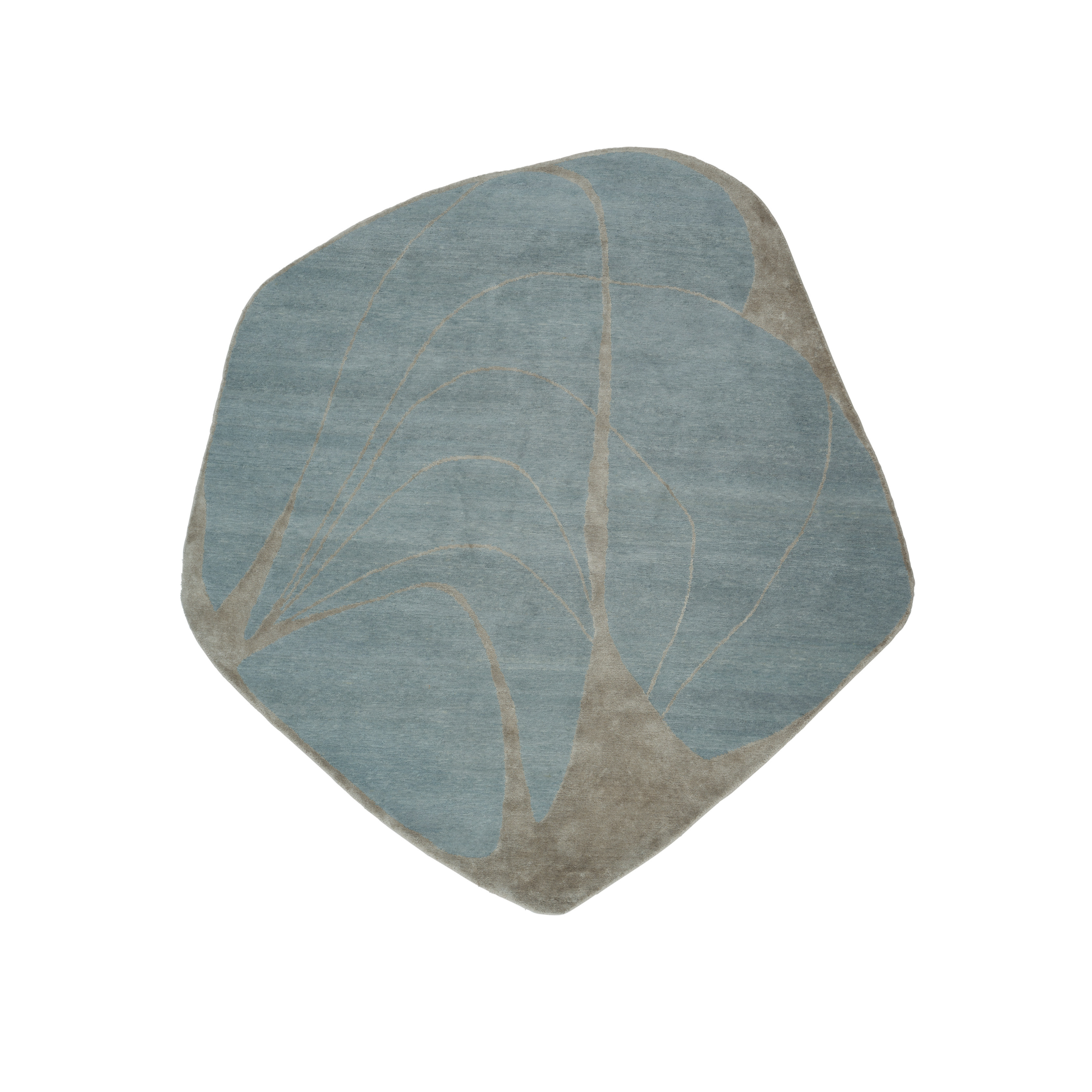 Asymmetrischer Teppich OYSTER TALE türkis