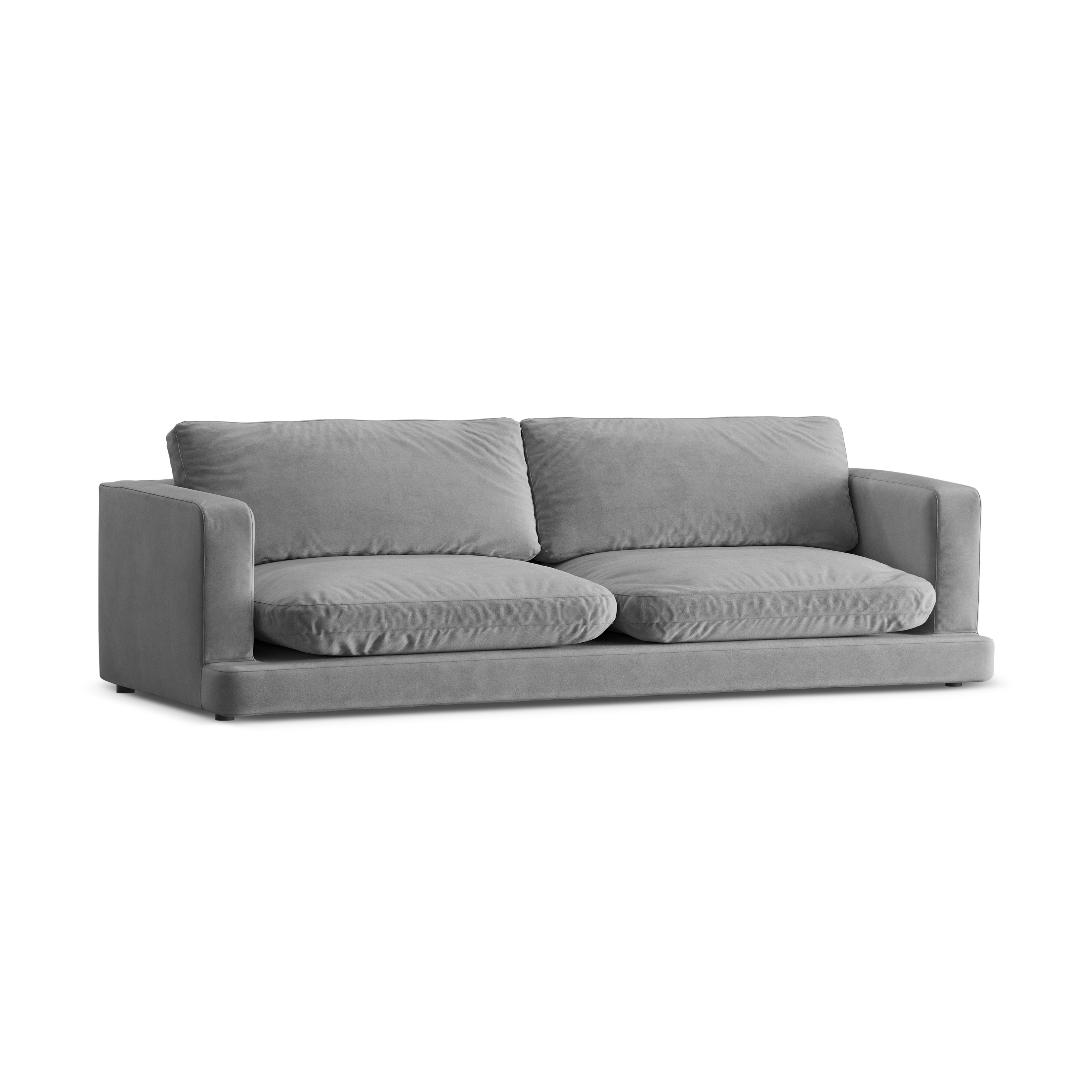 Sofa aus Samt für 4 Personen DAPHNE grau