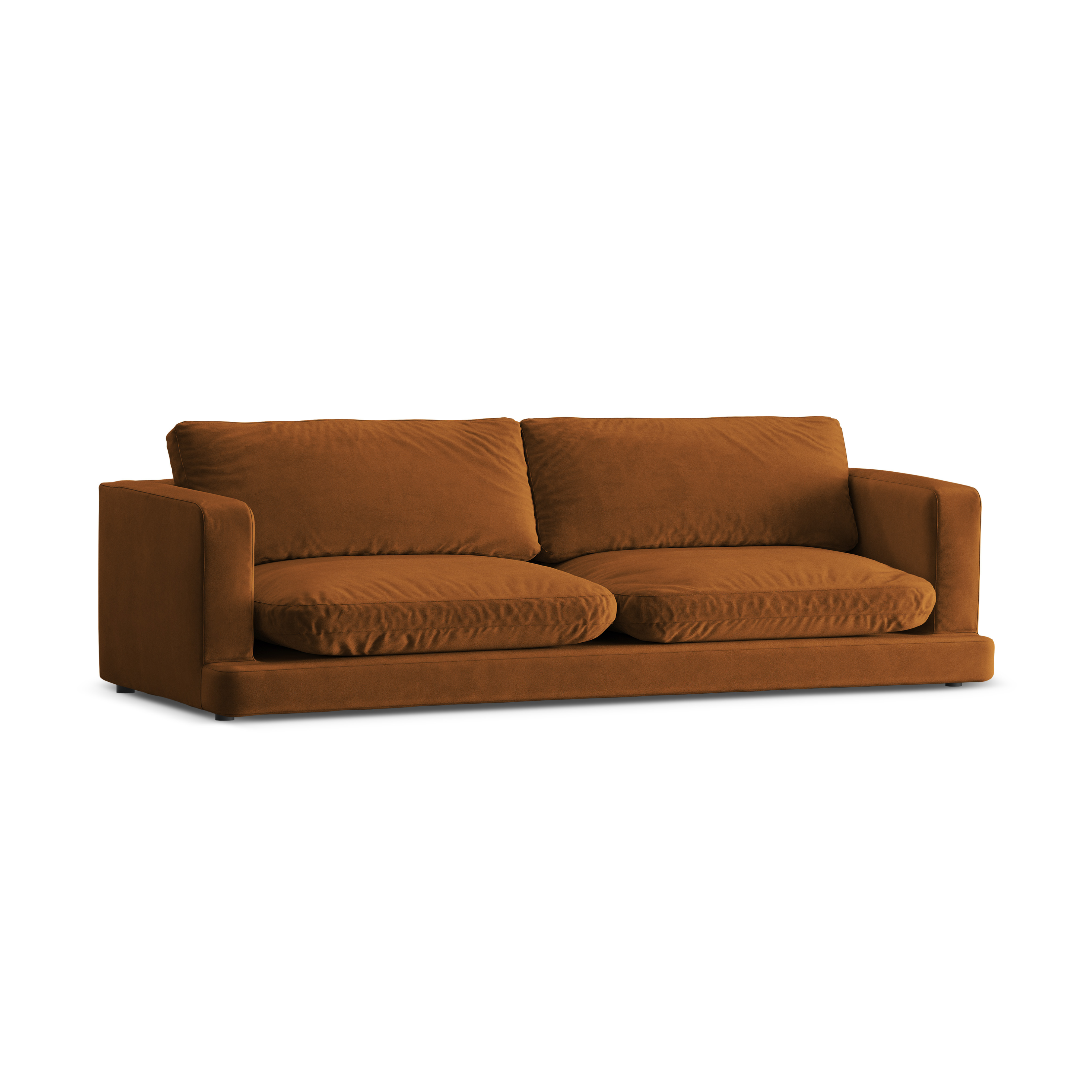 Sofa aus Samt für 4 Personen DAPHNE kupferfarben