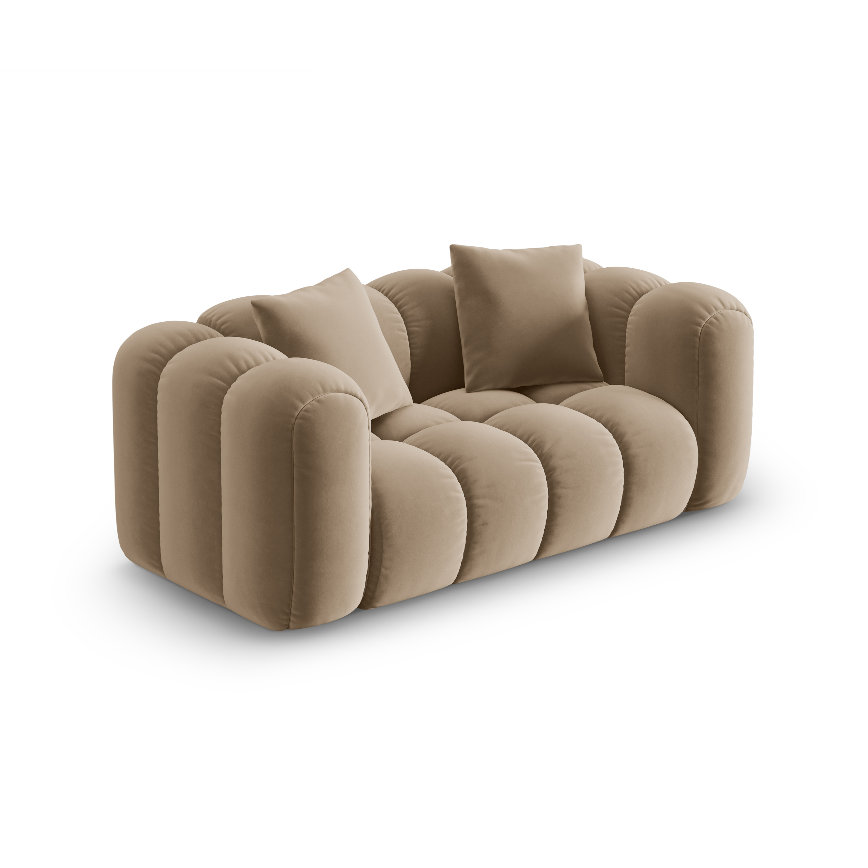 Sofa aus Samt 2-sitzig ASTRO sandfarben