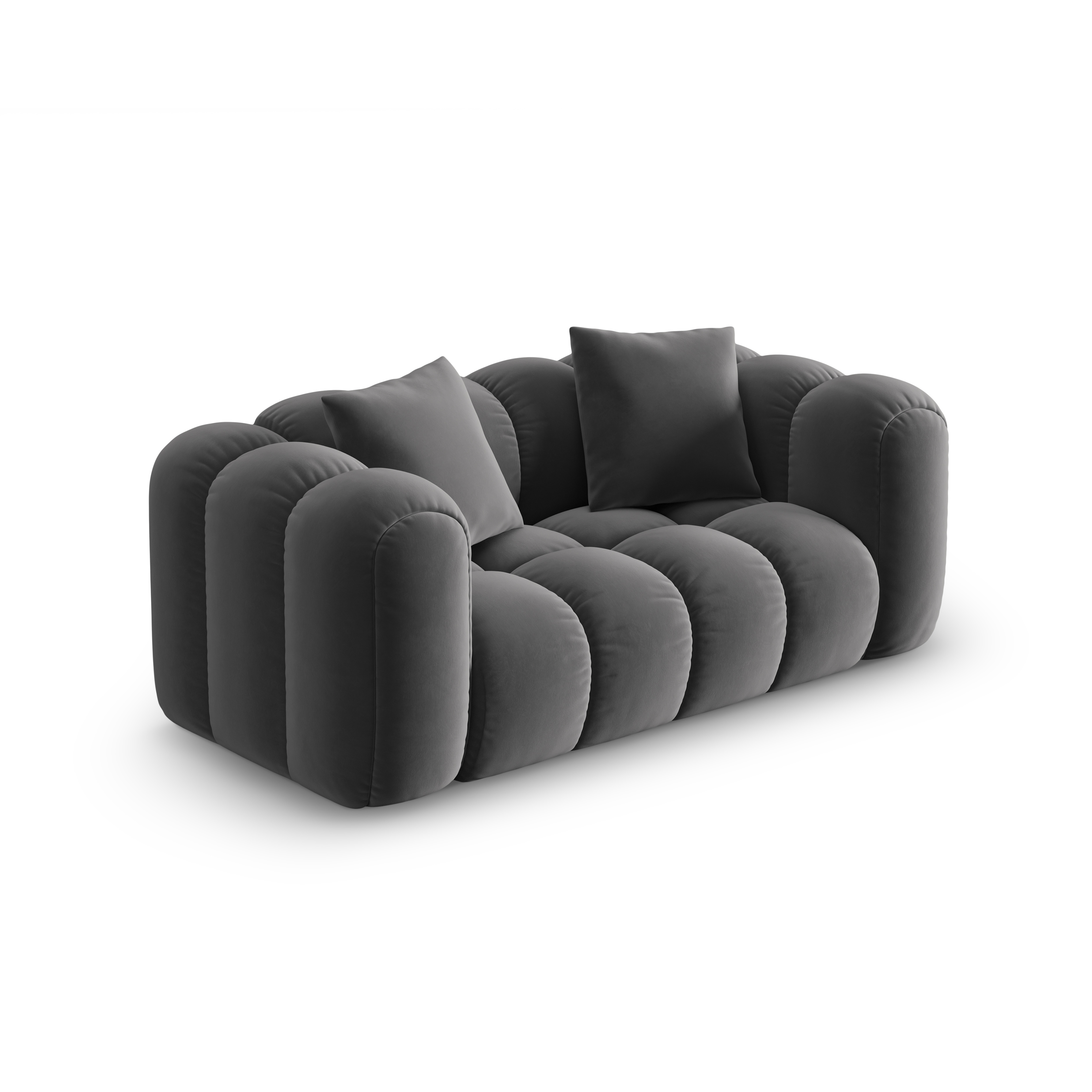 Sofa aus Samt 2-sitzig ASTRO grau