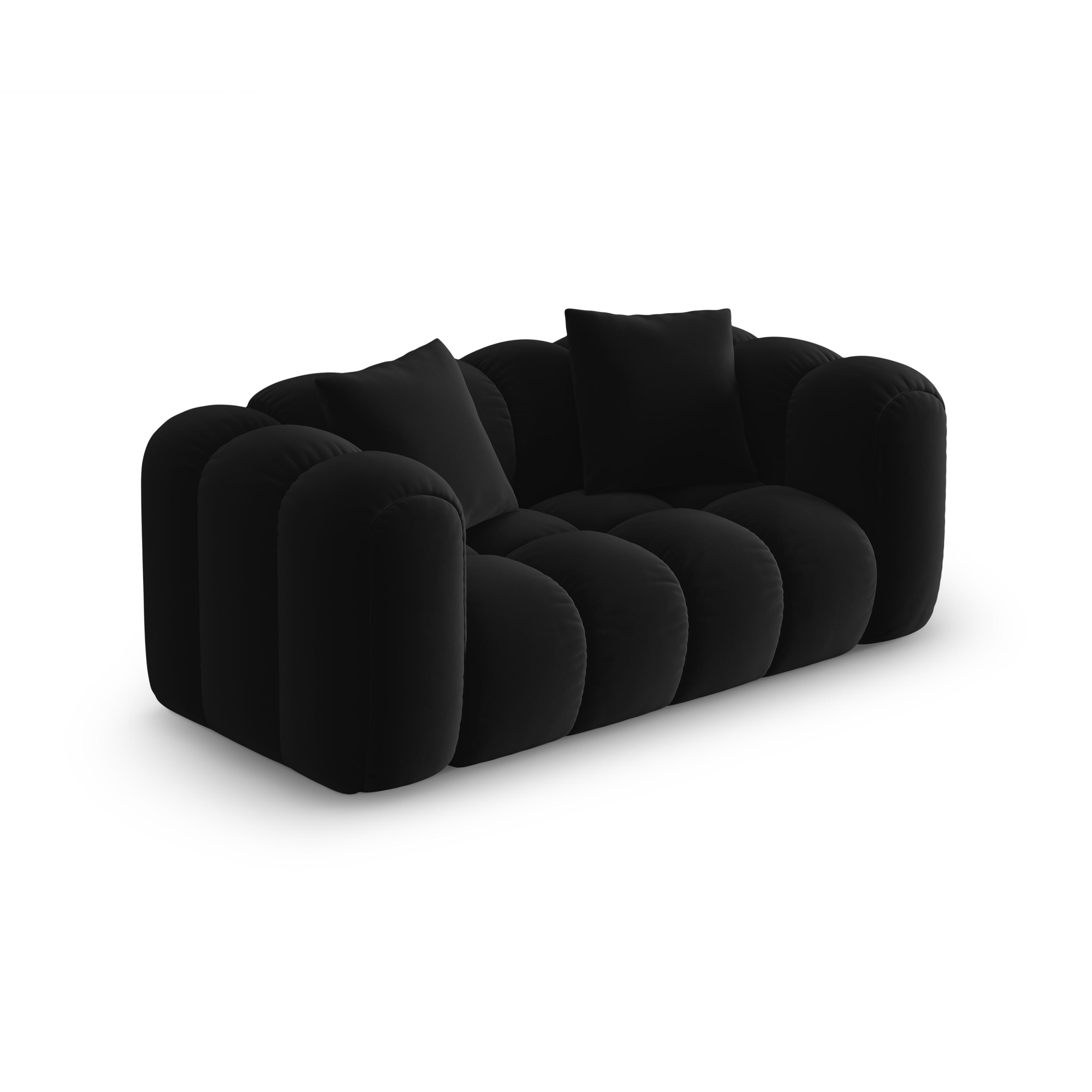 Samtsofa 2-sitzig ASTRO schwarz