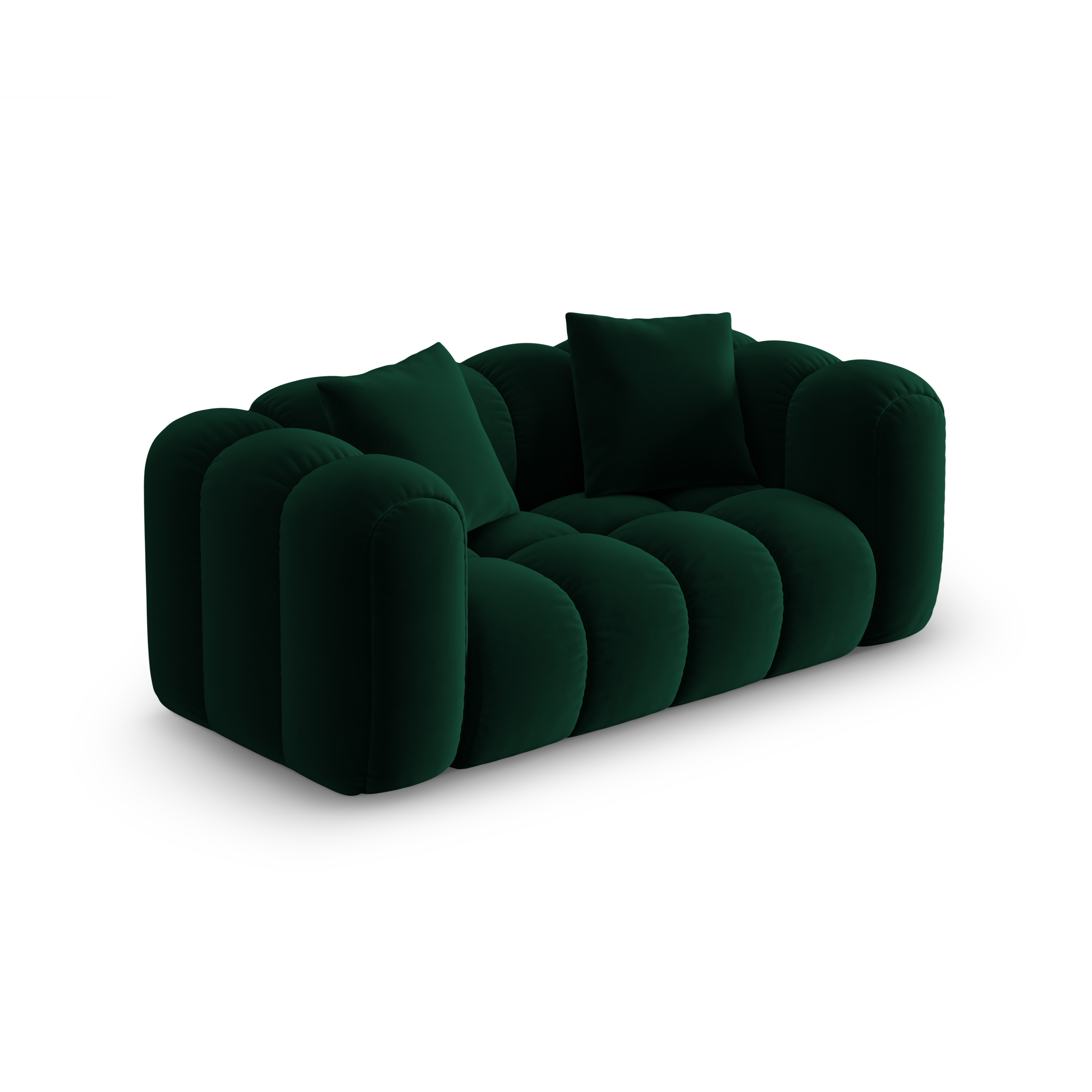 Sofa aus Samt 2-sitzig ASTRO flaschengrün
