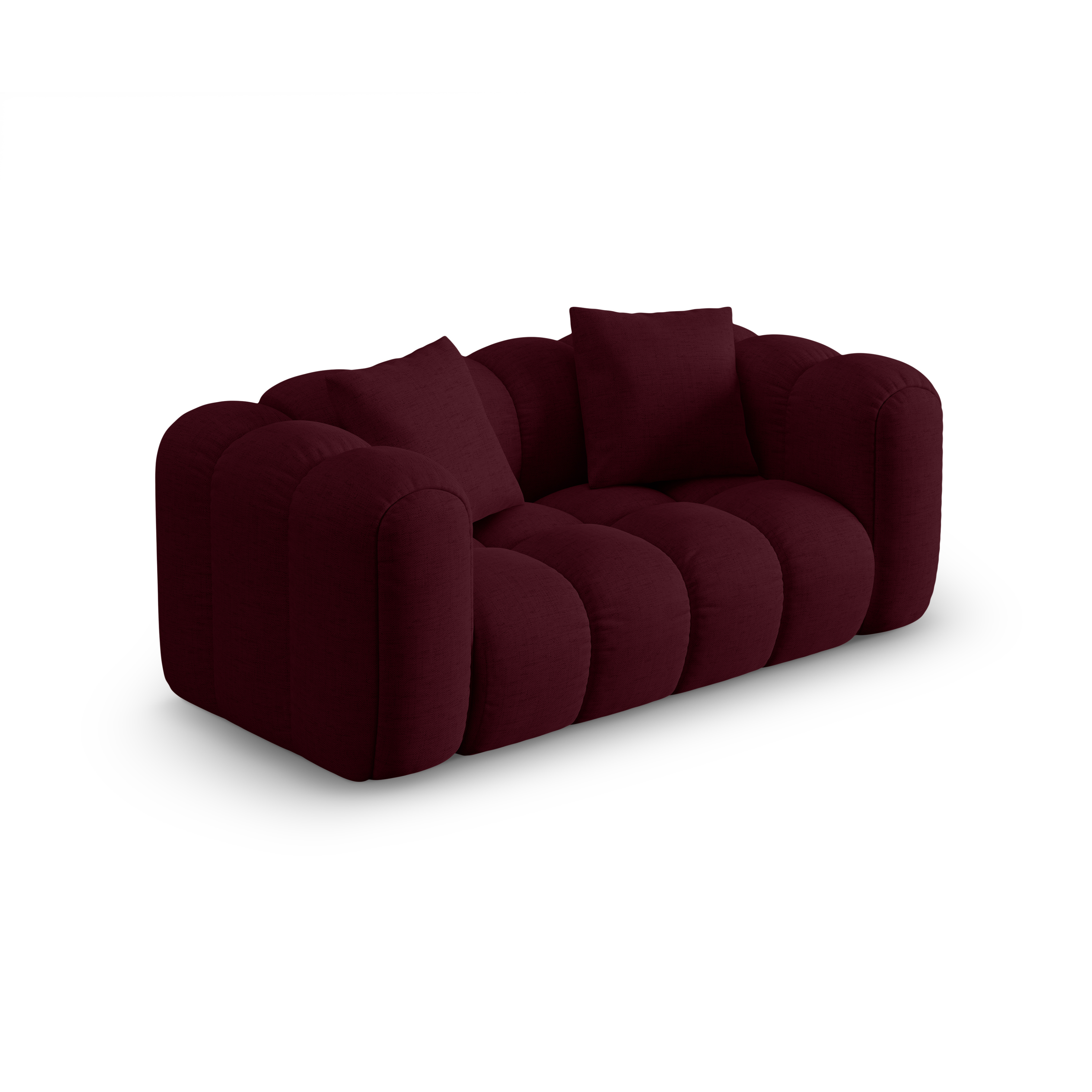 Sofa 2-sitzig ASTRO burgunderfarbenes Chenille