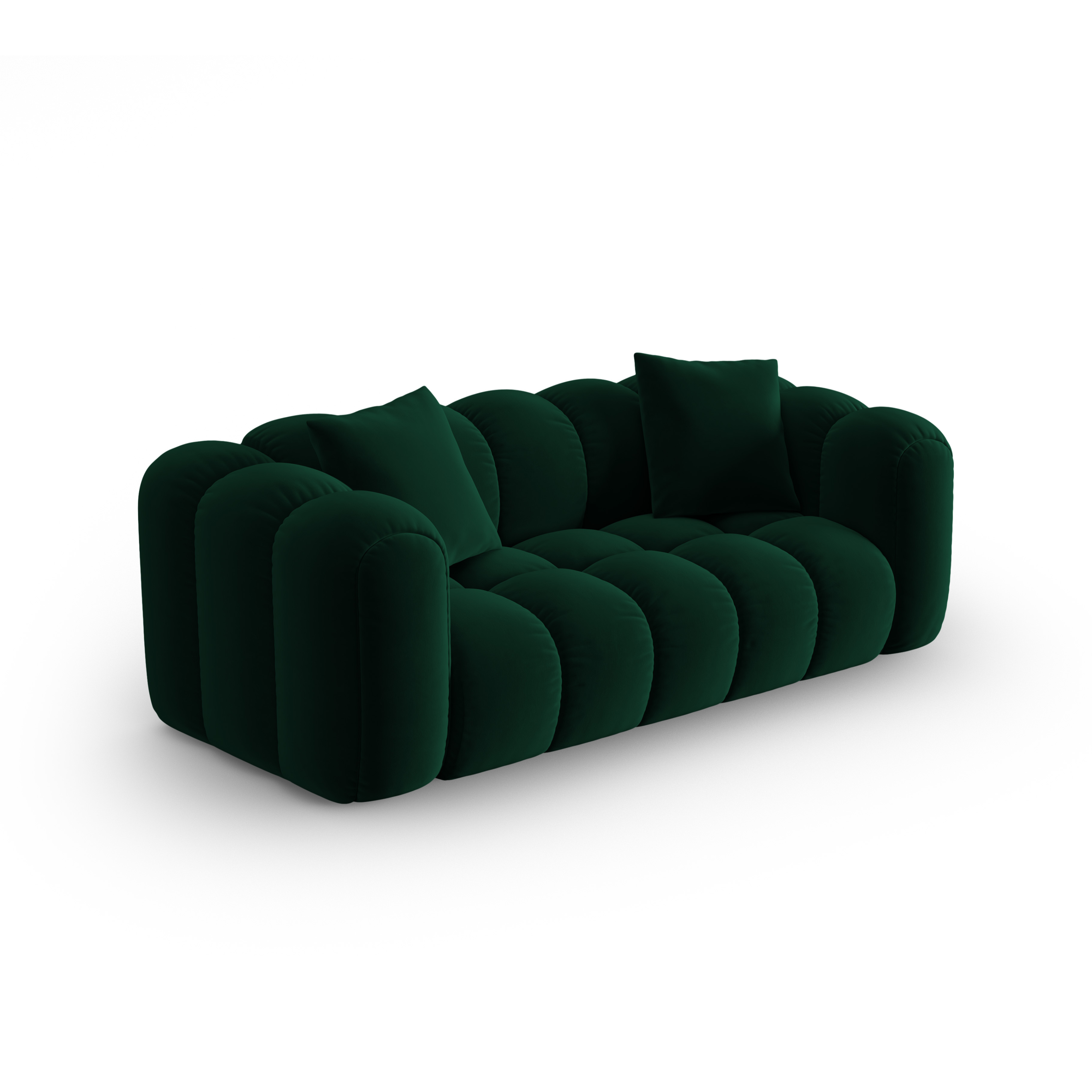 Sofa aus Samt 3-sitzig ASTRO flaschengrün