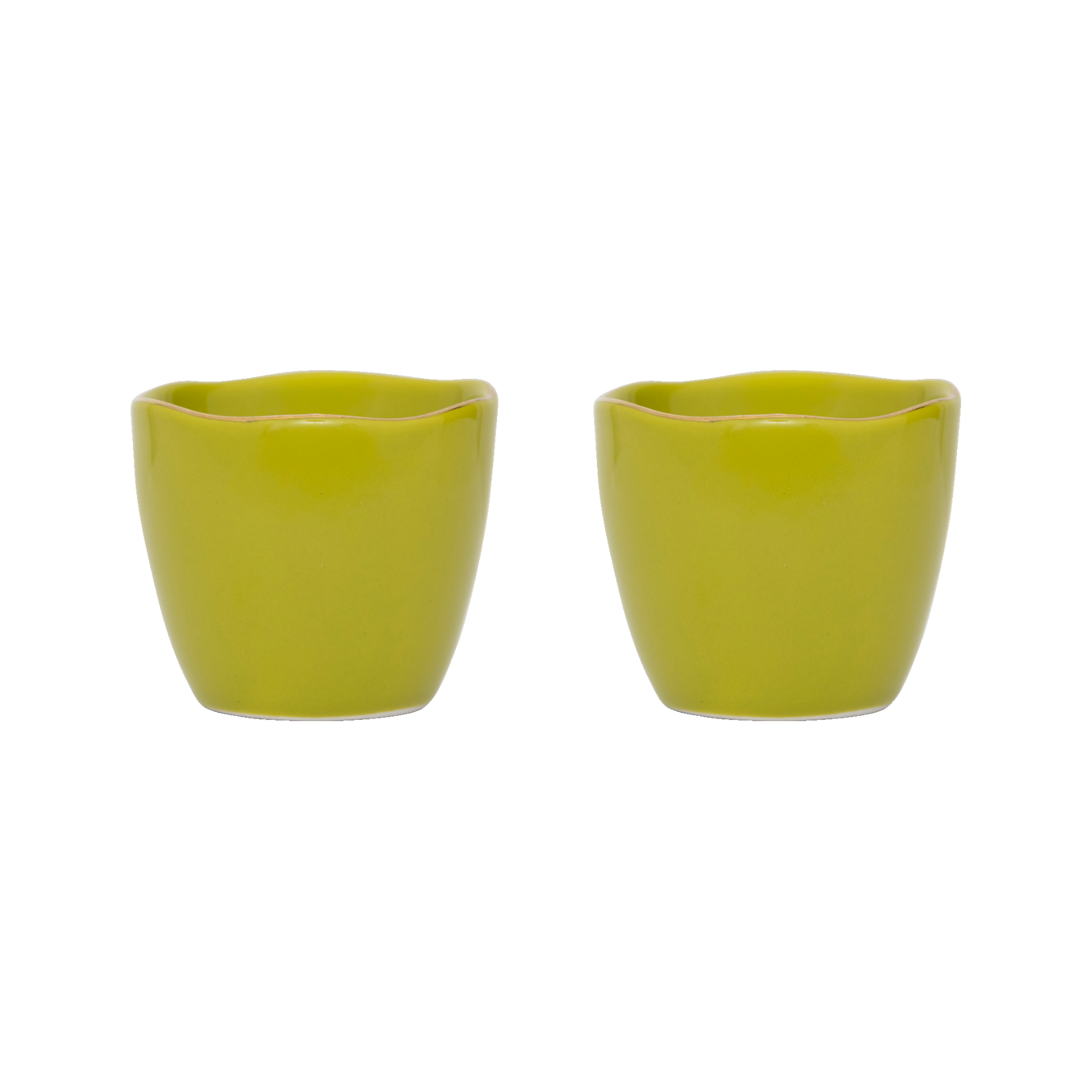 GOOD MORNING green and gold egg cup set