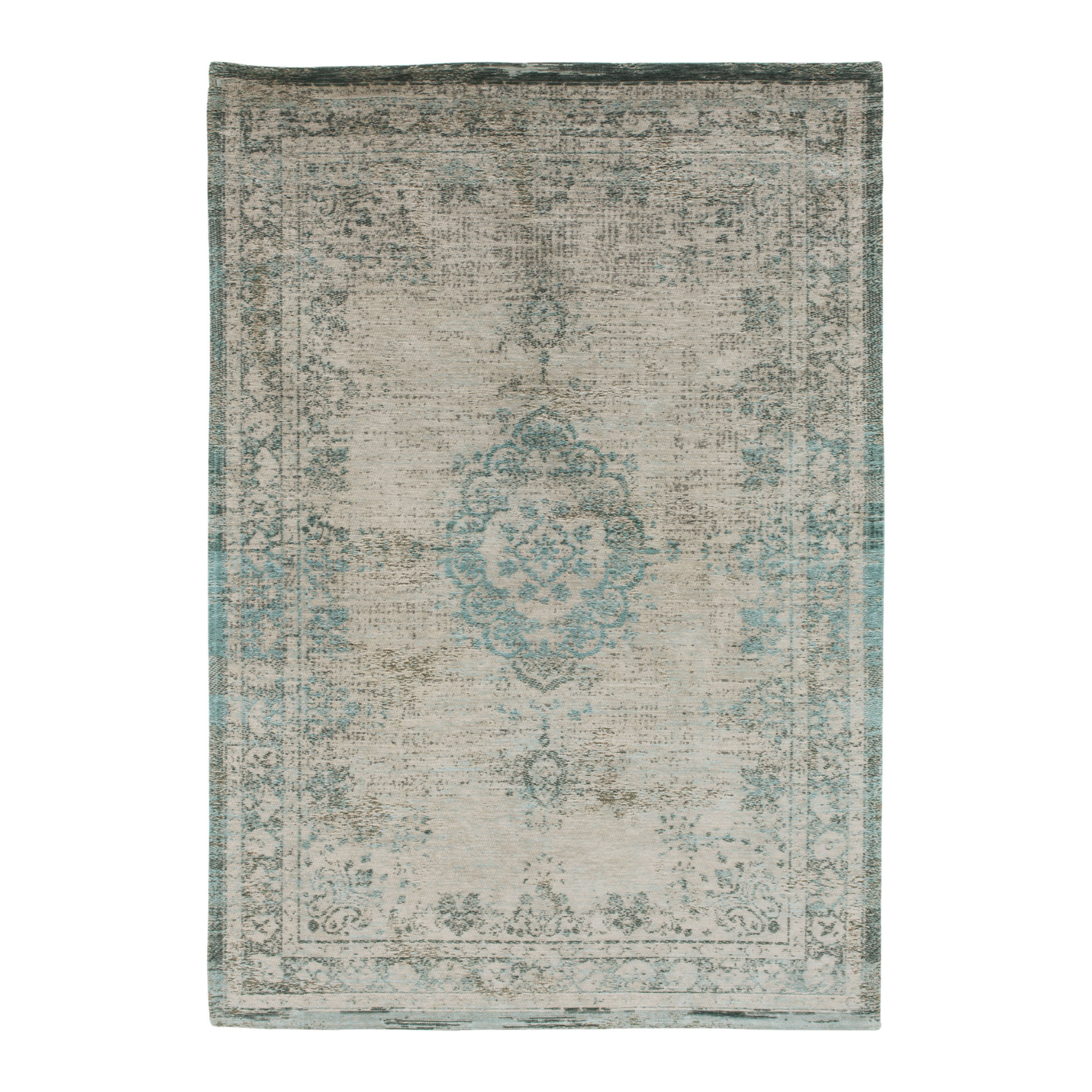 Green and beige oyster jade rug