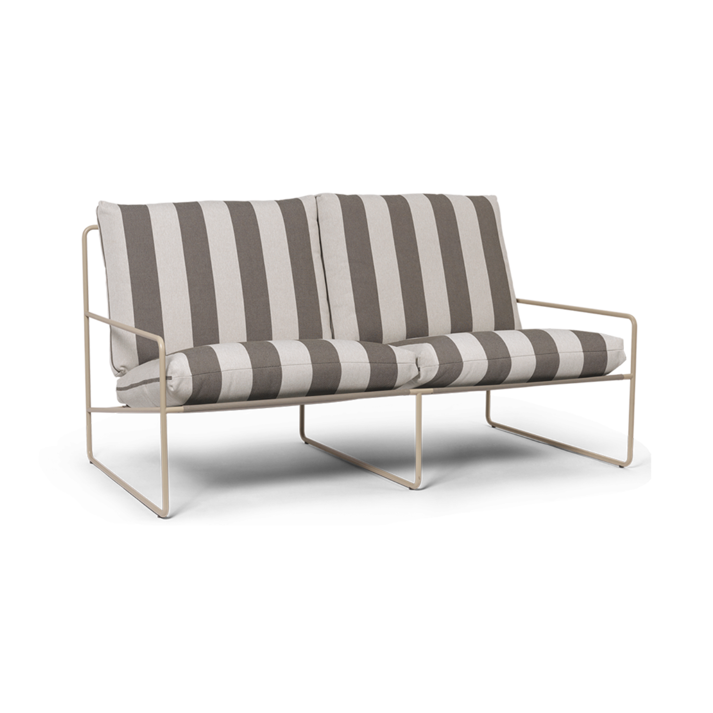 2-Seater Outdoor Sofa DESERT Cream-Brown with Beige Base