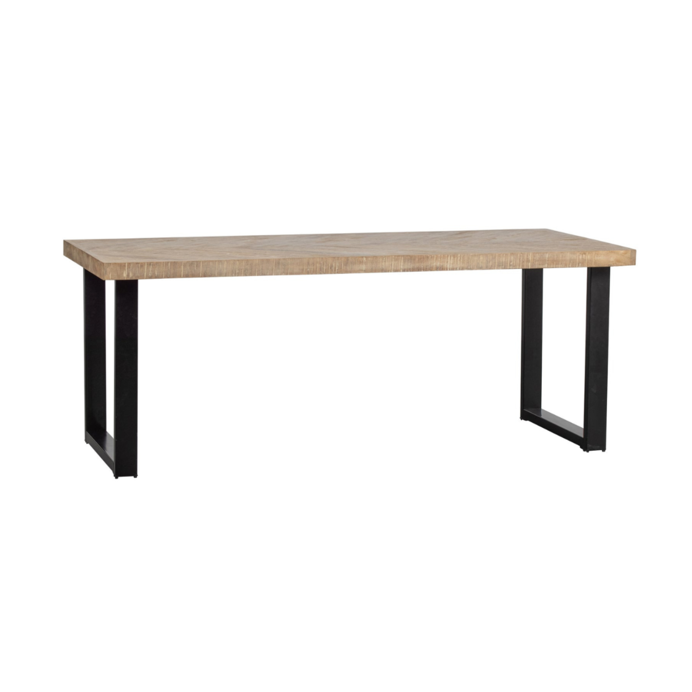 Tisch mit einem Fischgrätentisch Tablo Holz Mango