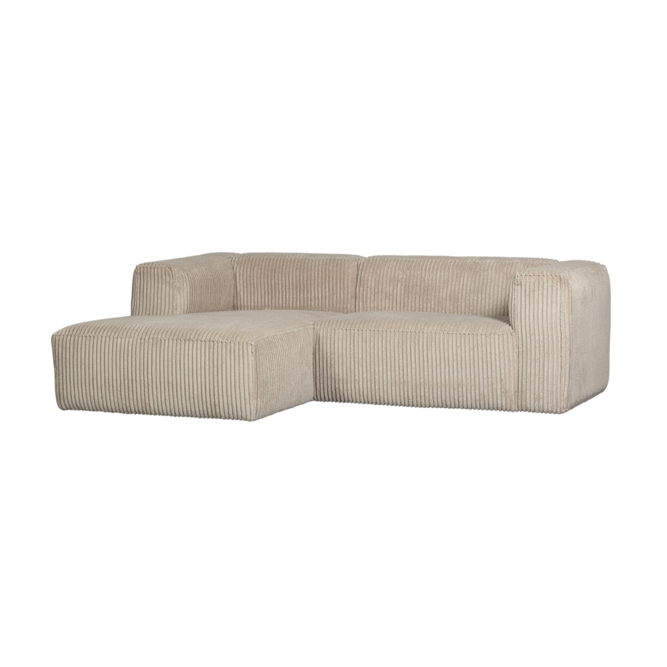Links -handgefertigte Ecke Bohnen Beige Cord
