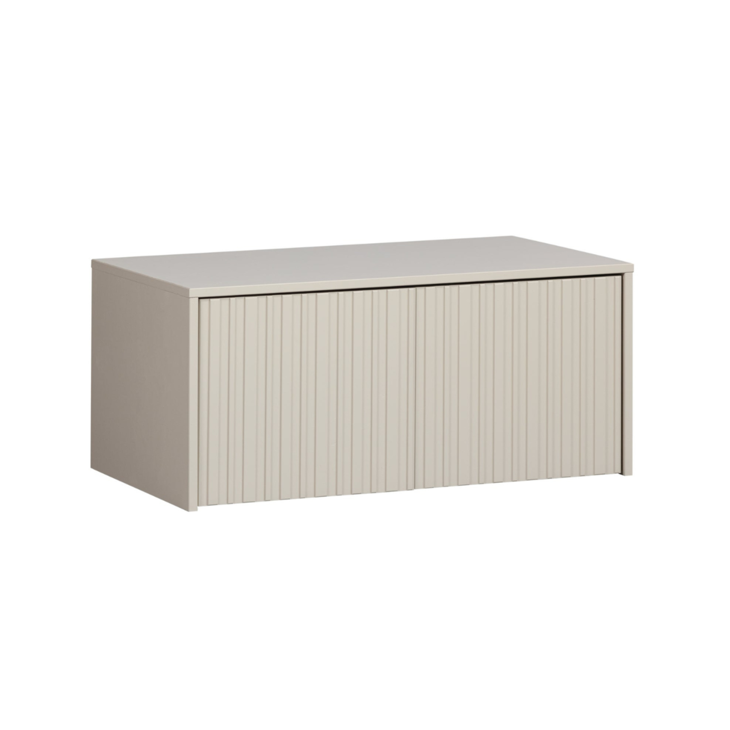 Bench with gravure drawers gray pine wood