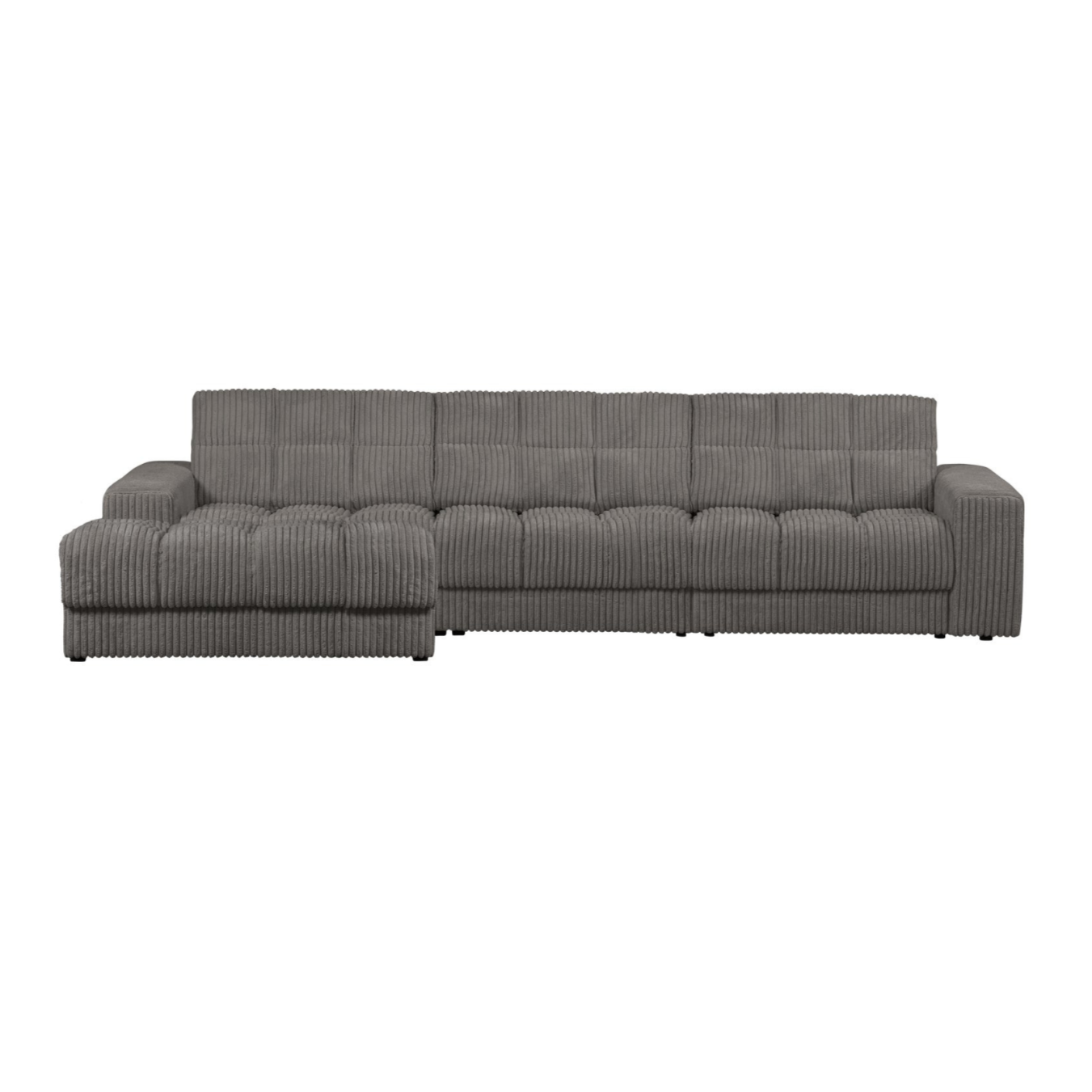 Linksseitige Eckcouch SECOND DATE grauer Cordstoff