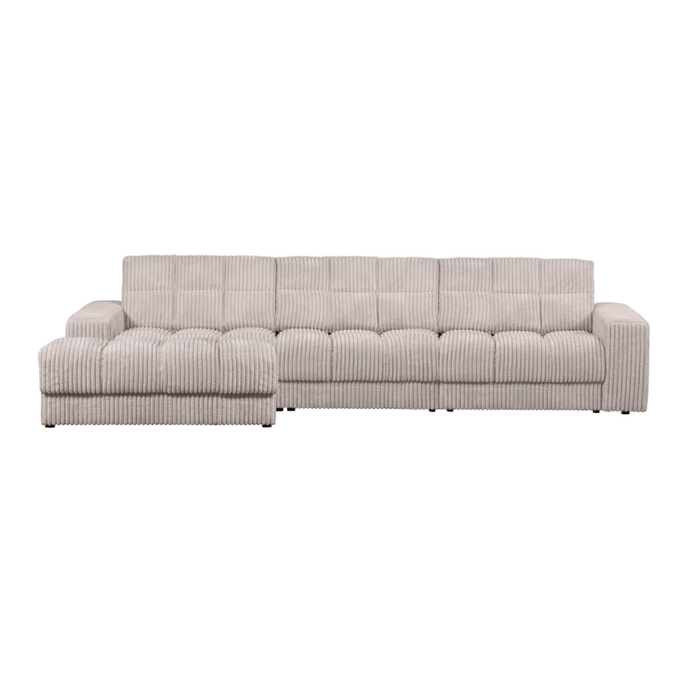Linksseitige Eckcouch SECOND DATE in cremefarbener Cord-Optik